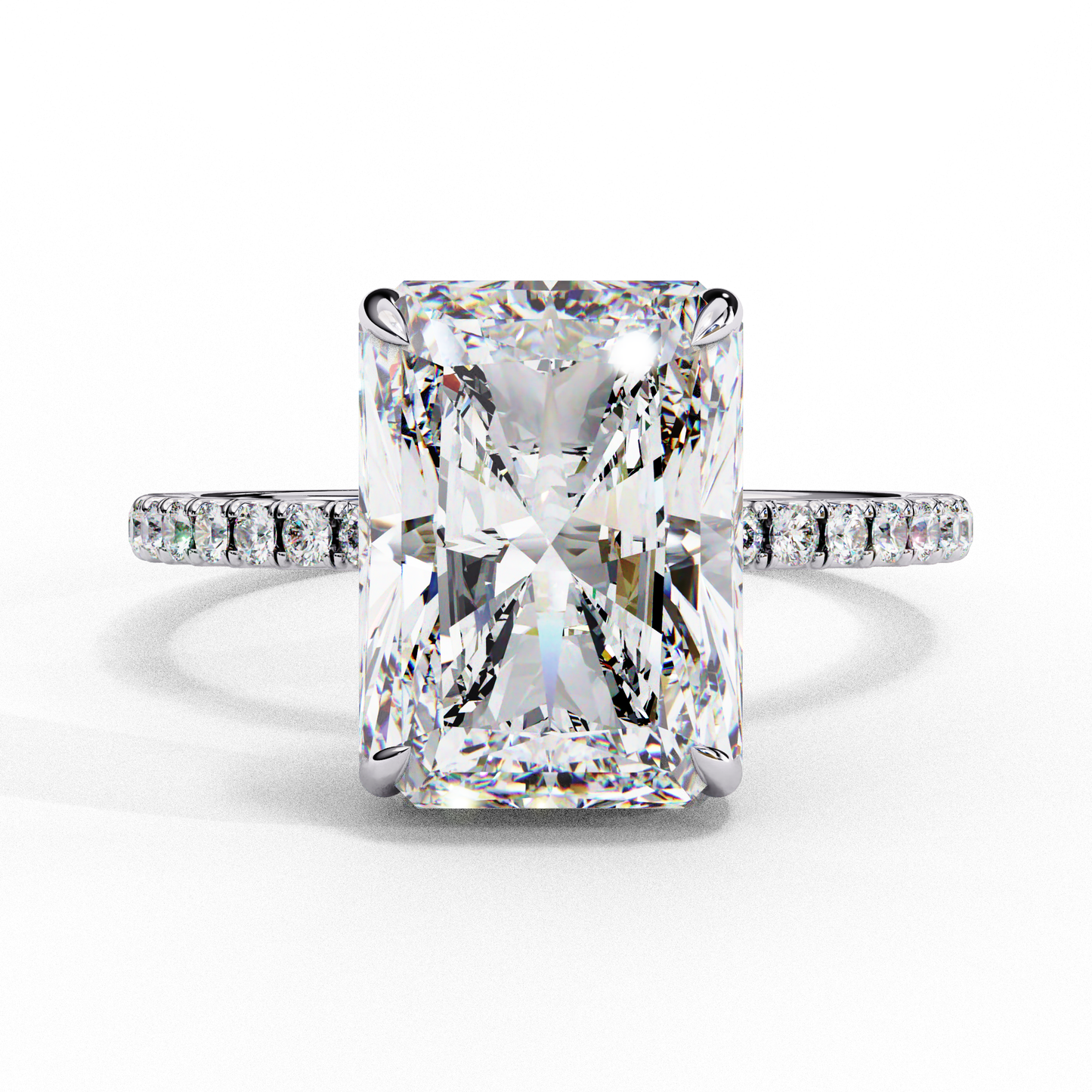 white gold / moissanite, white gold / lab grown, 925 silver / moissanite, 925 silver / lab grown