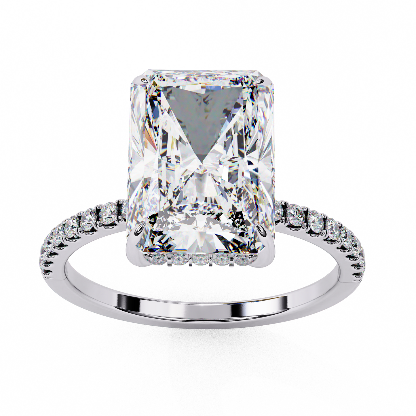 white gold / moissanite, white gold / lab grown, 925 silver / moissanite, 925 silver / lab grown