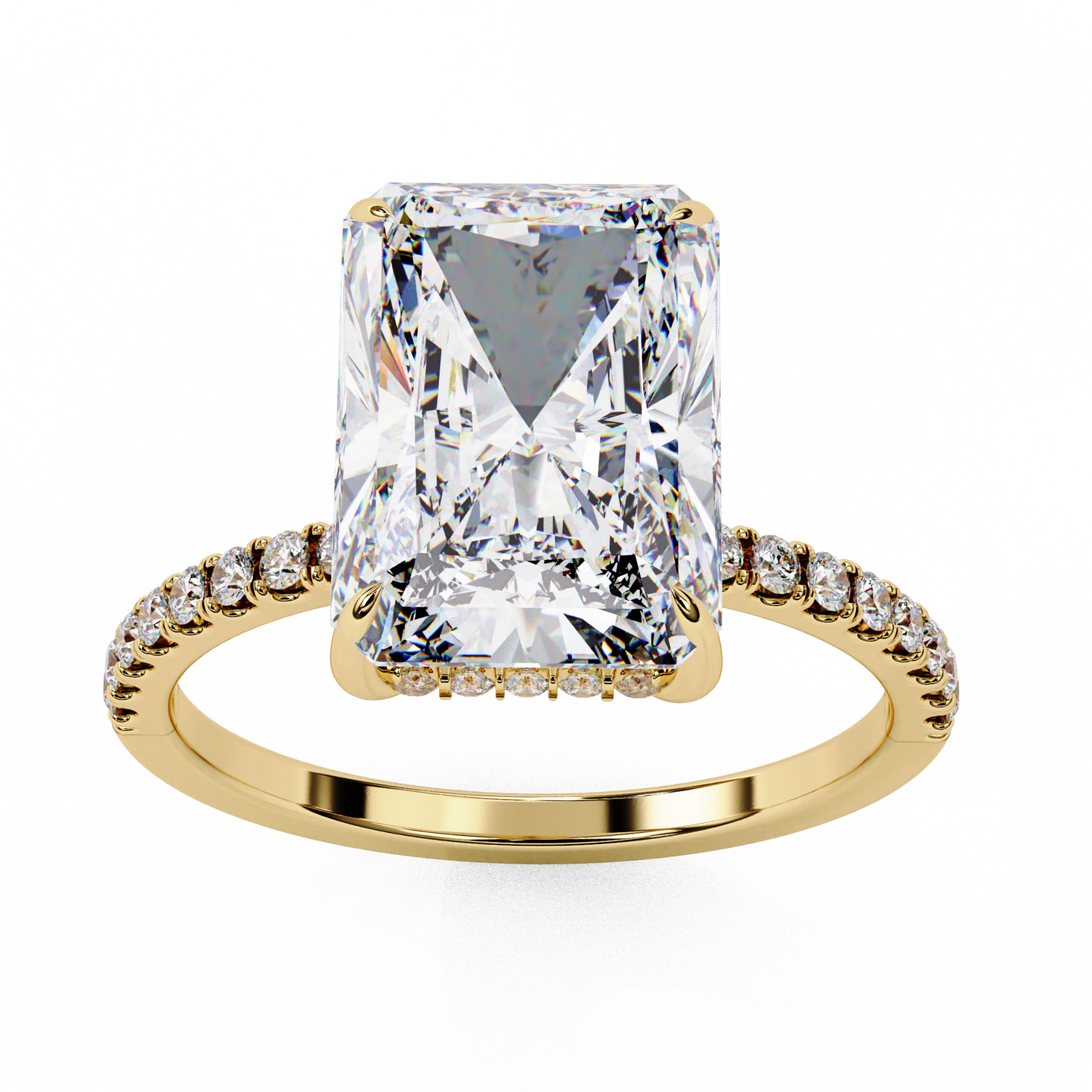 yellow gold / moissanite, yellow gold / lab grown