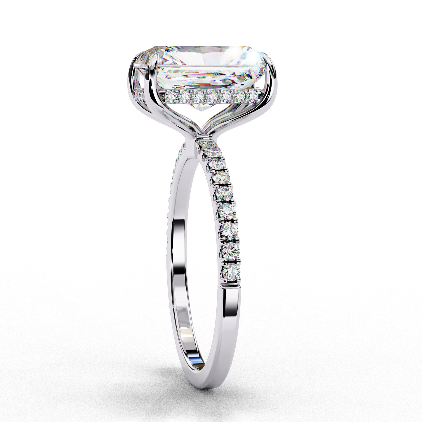 white gold / moissanite, white gold / lab grown, 925 silver / moissanite, 925 silver / lab grown