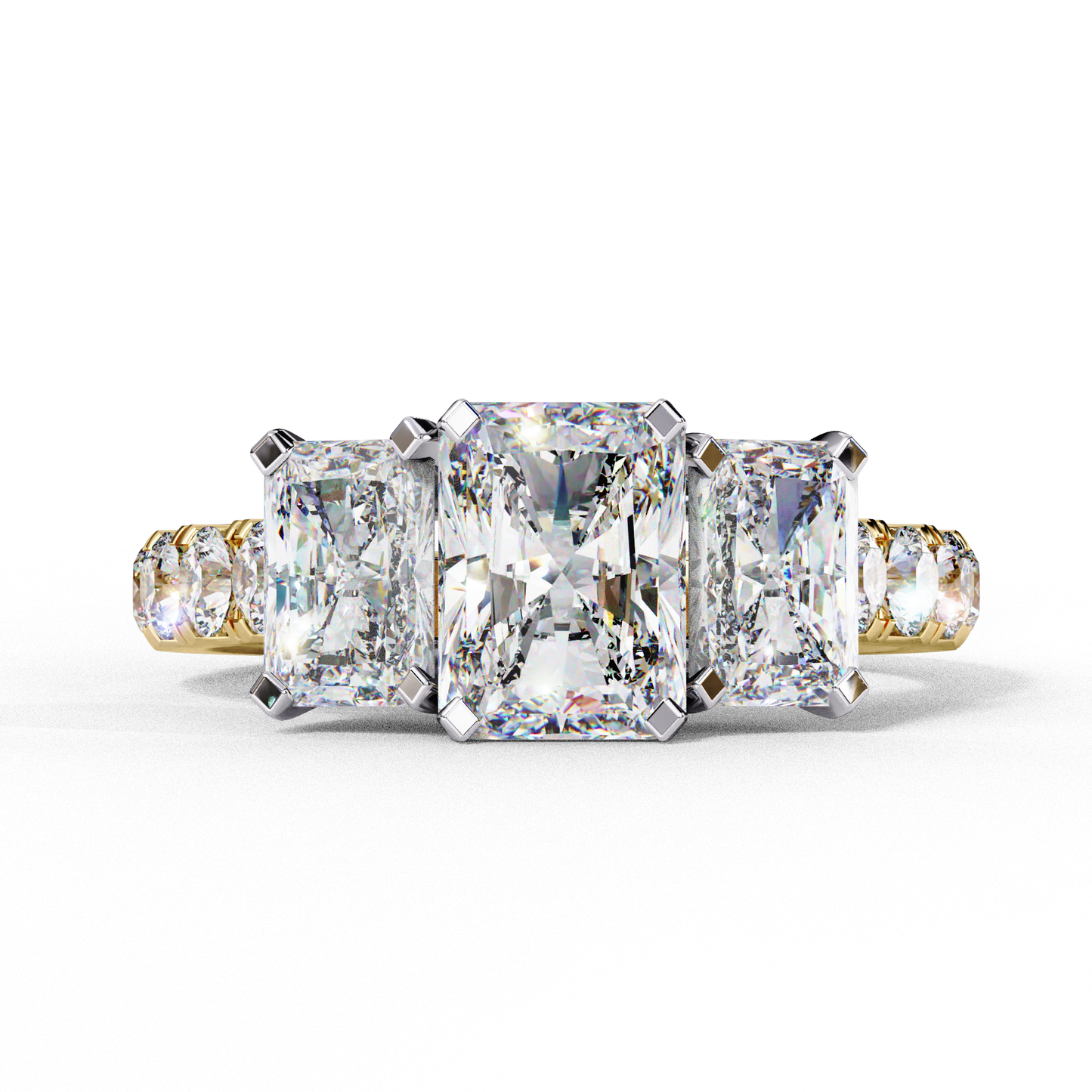 yellow gold / moissanite, yellow gold / lab grown