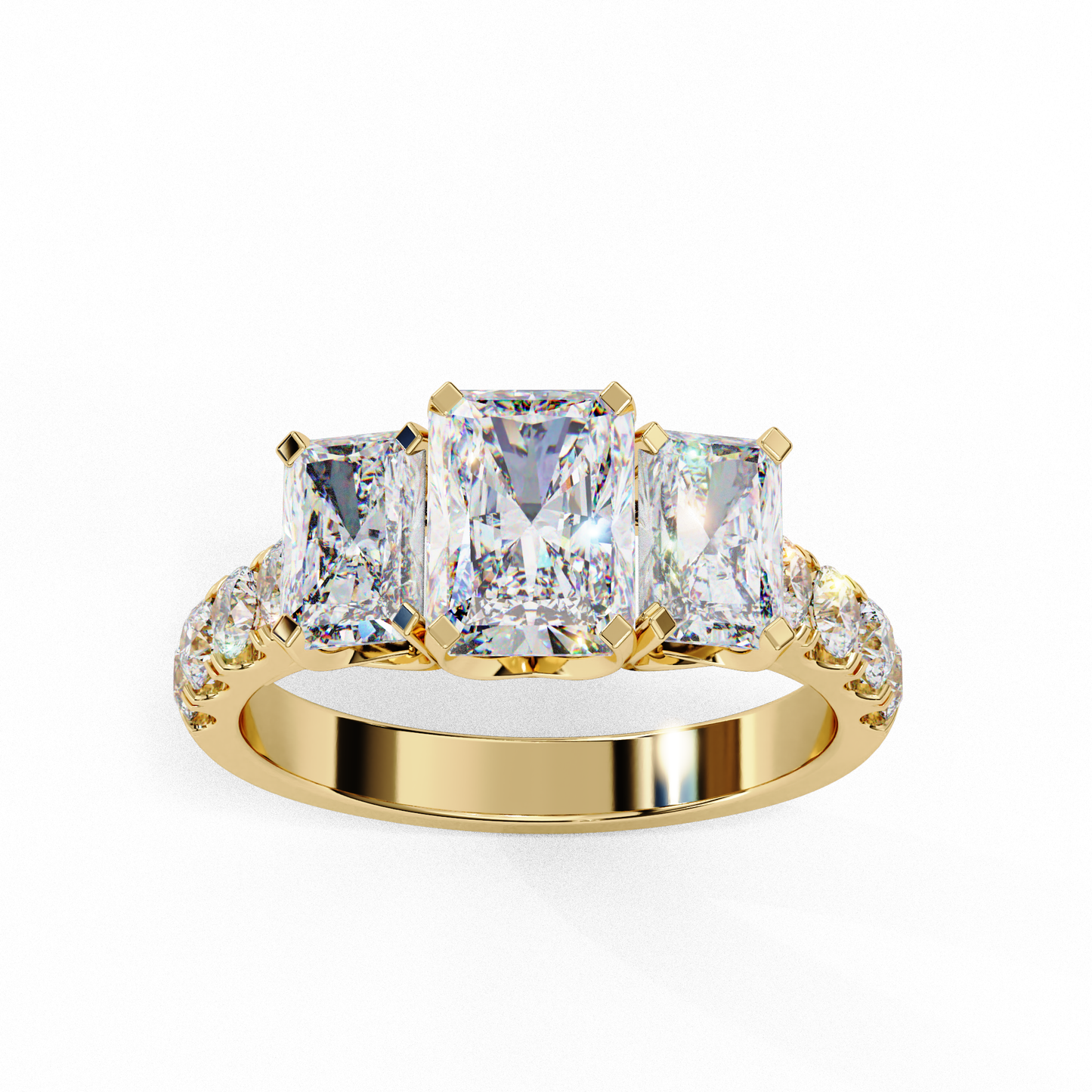 yellow gold / moissanite, yellow gold / lab grown