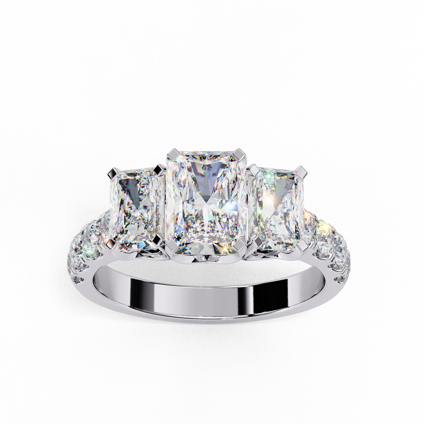 white gold / moissanite, white gold / lab grown