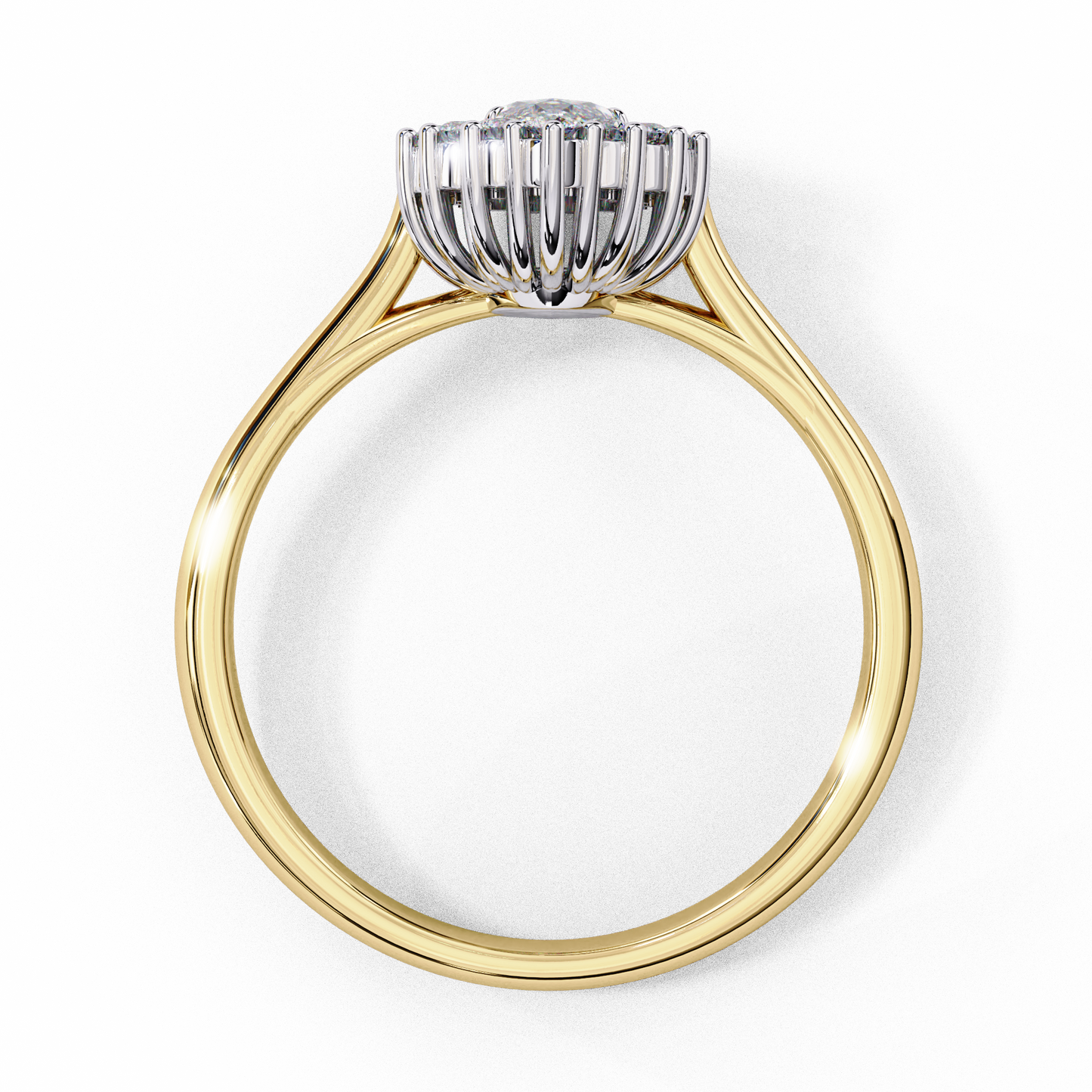 yellow gold / moissanite, yellow gold / lab grown