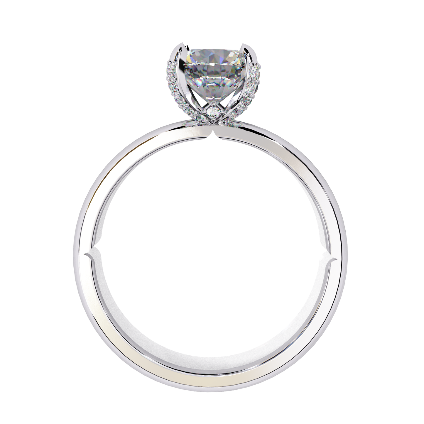 white gold / moissanite, white gold / lab grown