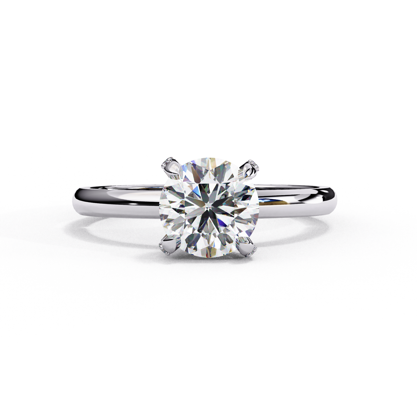 white gold / moissanite, white gold / lab grown