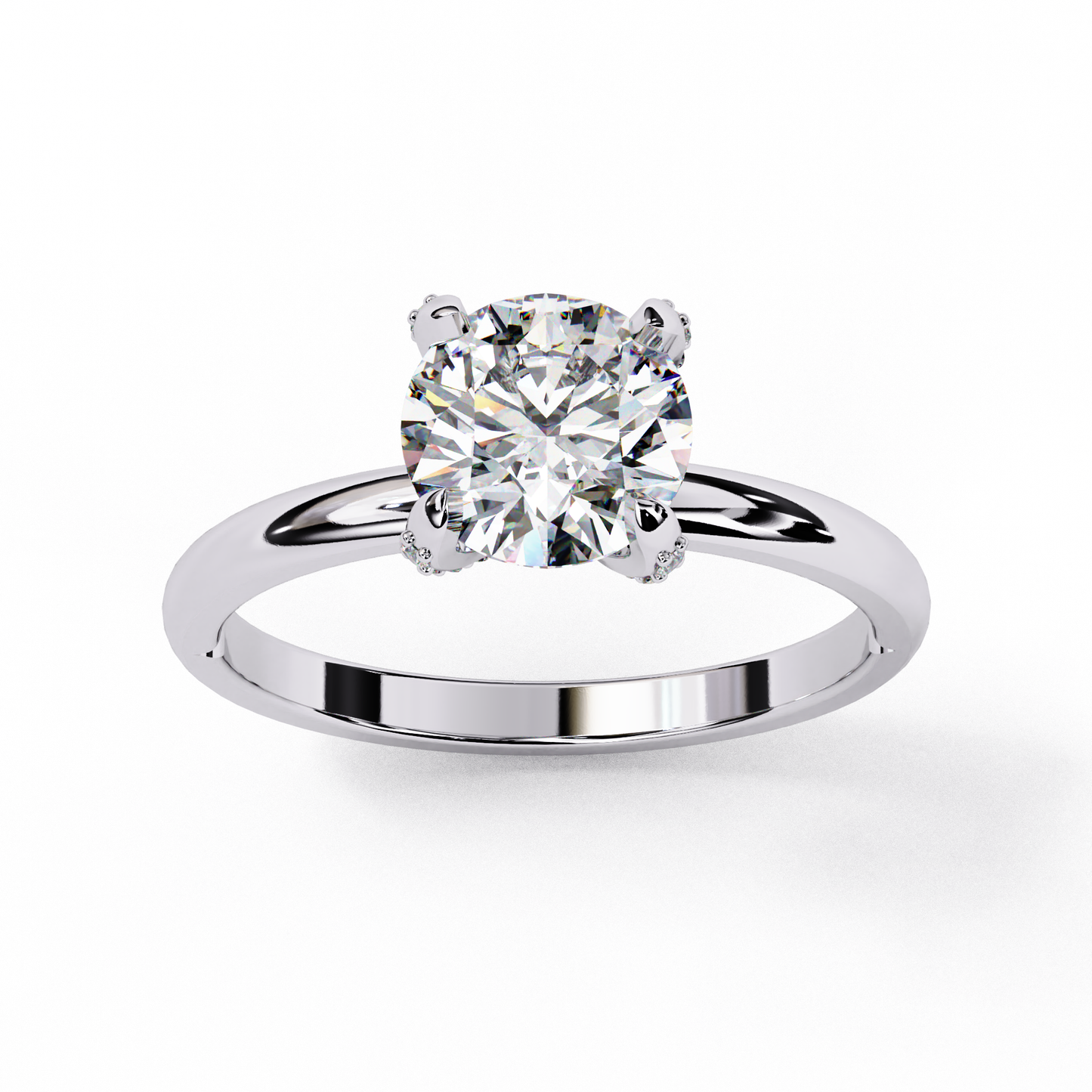 white gold / moissanite, white gold / lab grown