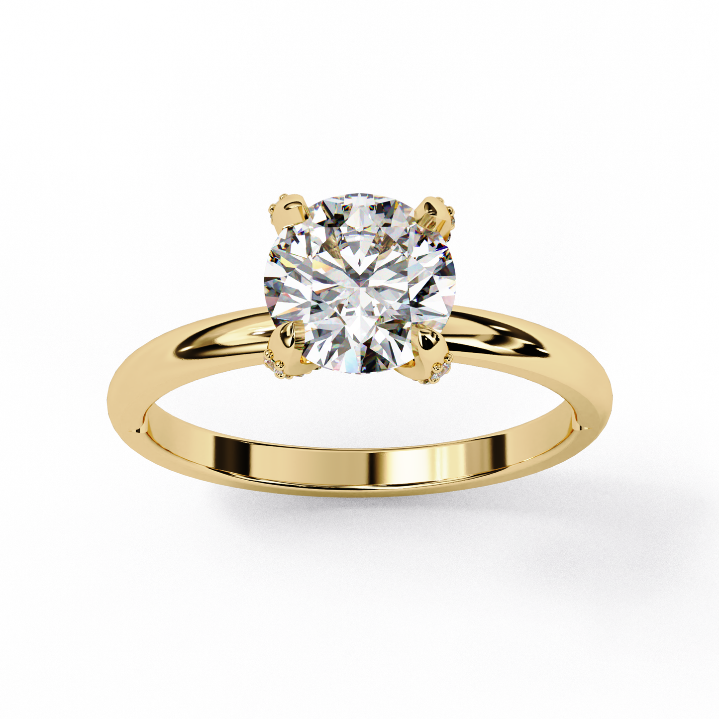 yellow gold / moissanite, yellow gold / lab grown