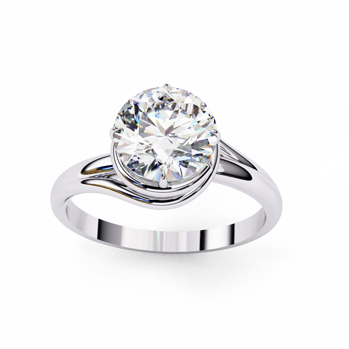 white gold / moissanite, white gold / lab grown