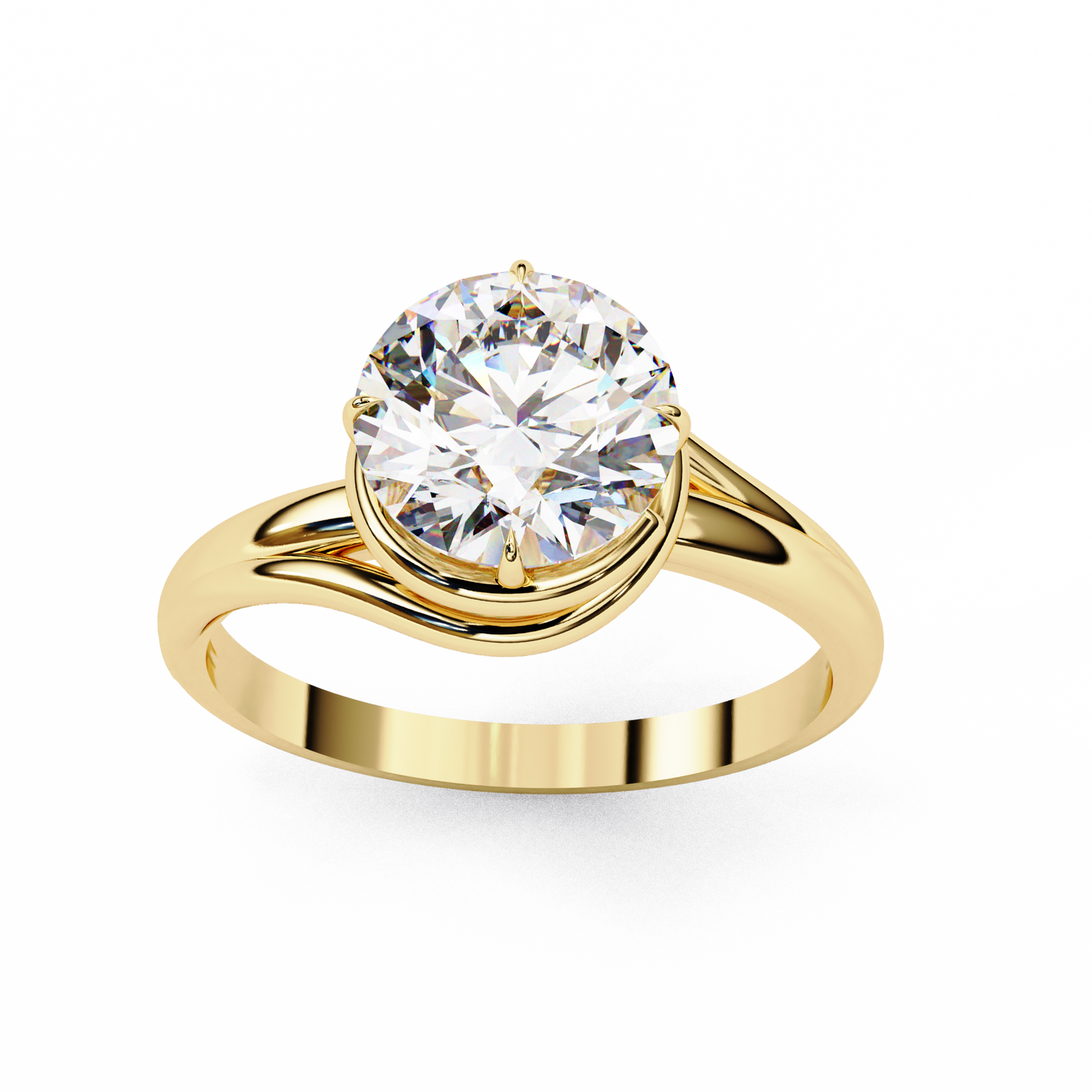 yellow gold / moissanite, yellow gold / lab grown