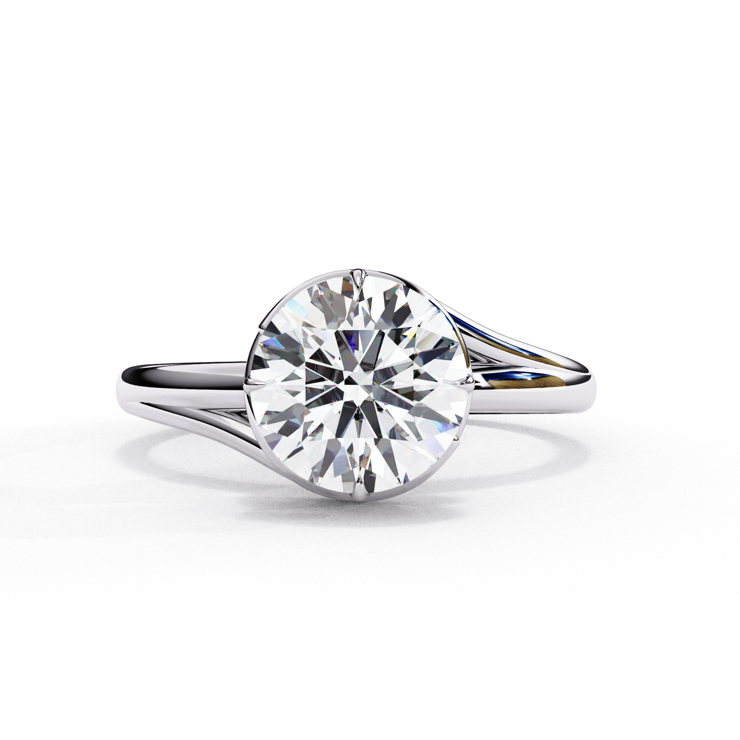 white gold / moissanite, white gold / lab grown