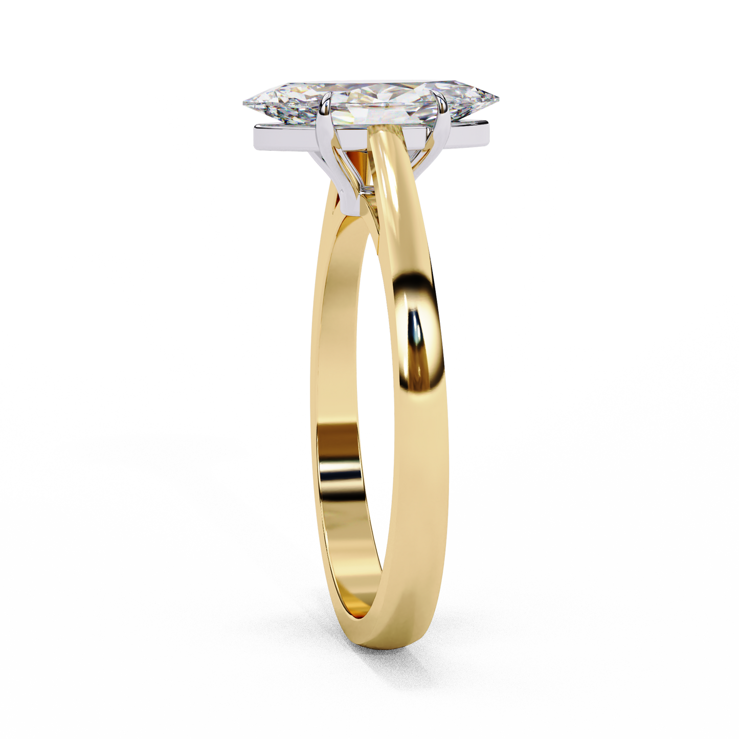 yellow gold / moissanite, yellow gold / lab grown