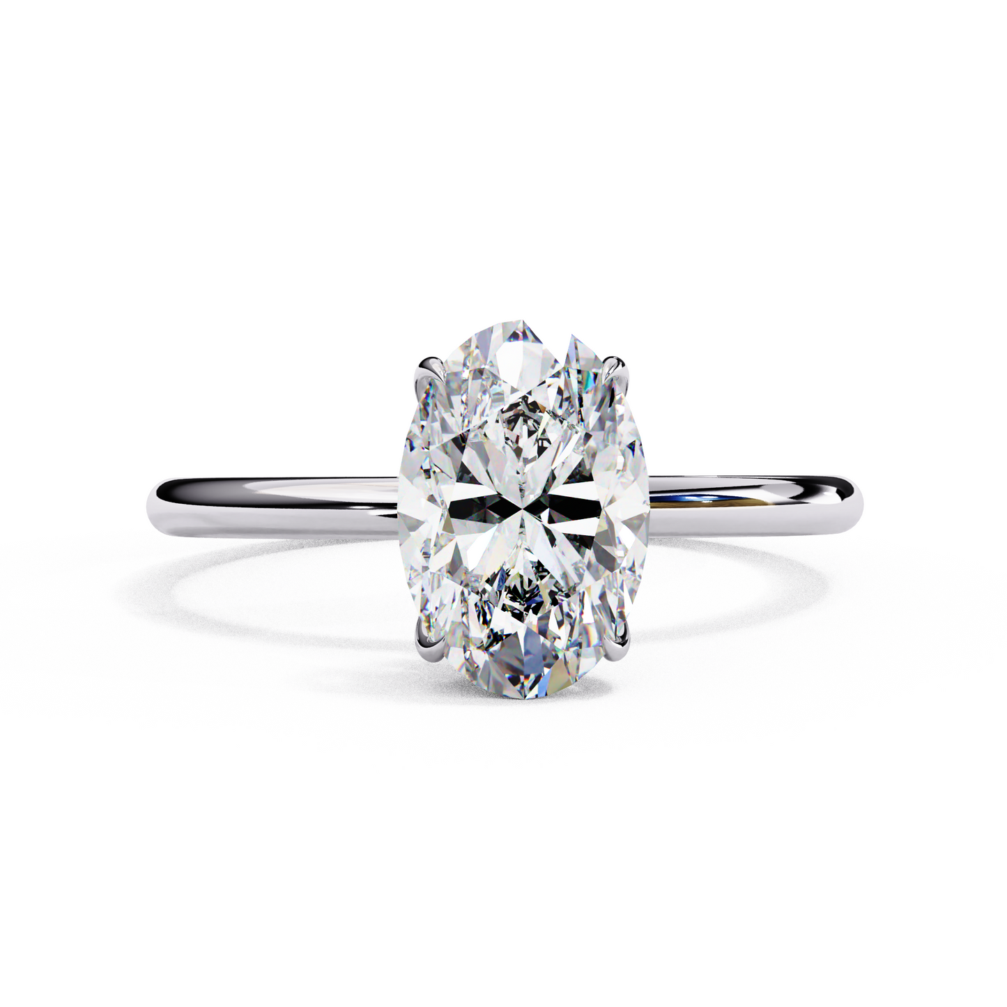 white gold / moissanite, white gold / lab grown