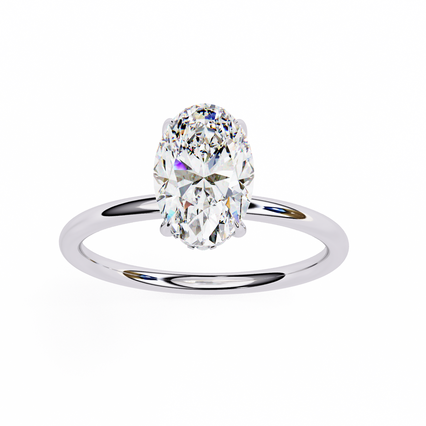white gold / moissanite, white gold / lab grown