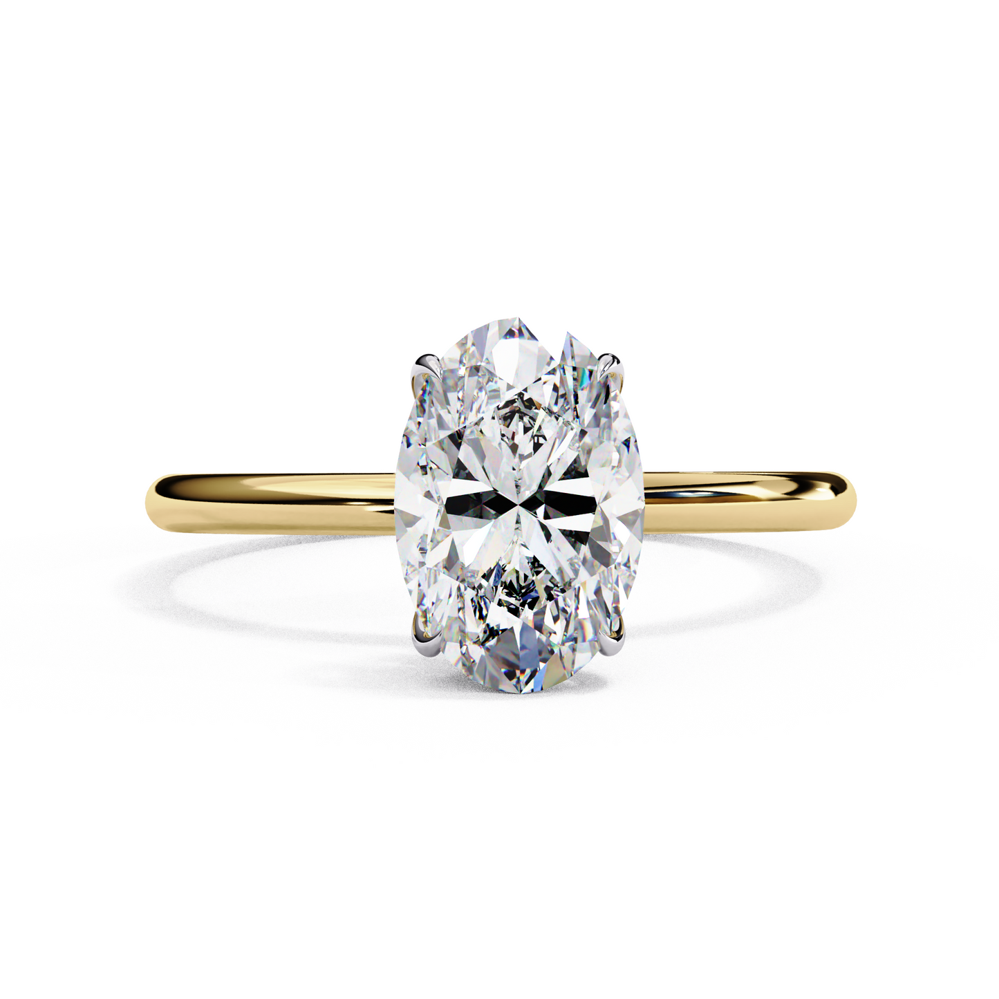 yellow gold / moissanite, yellow gold / lab grown