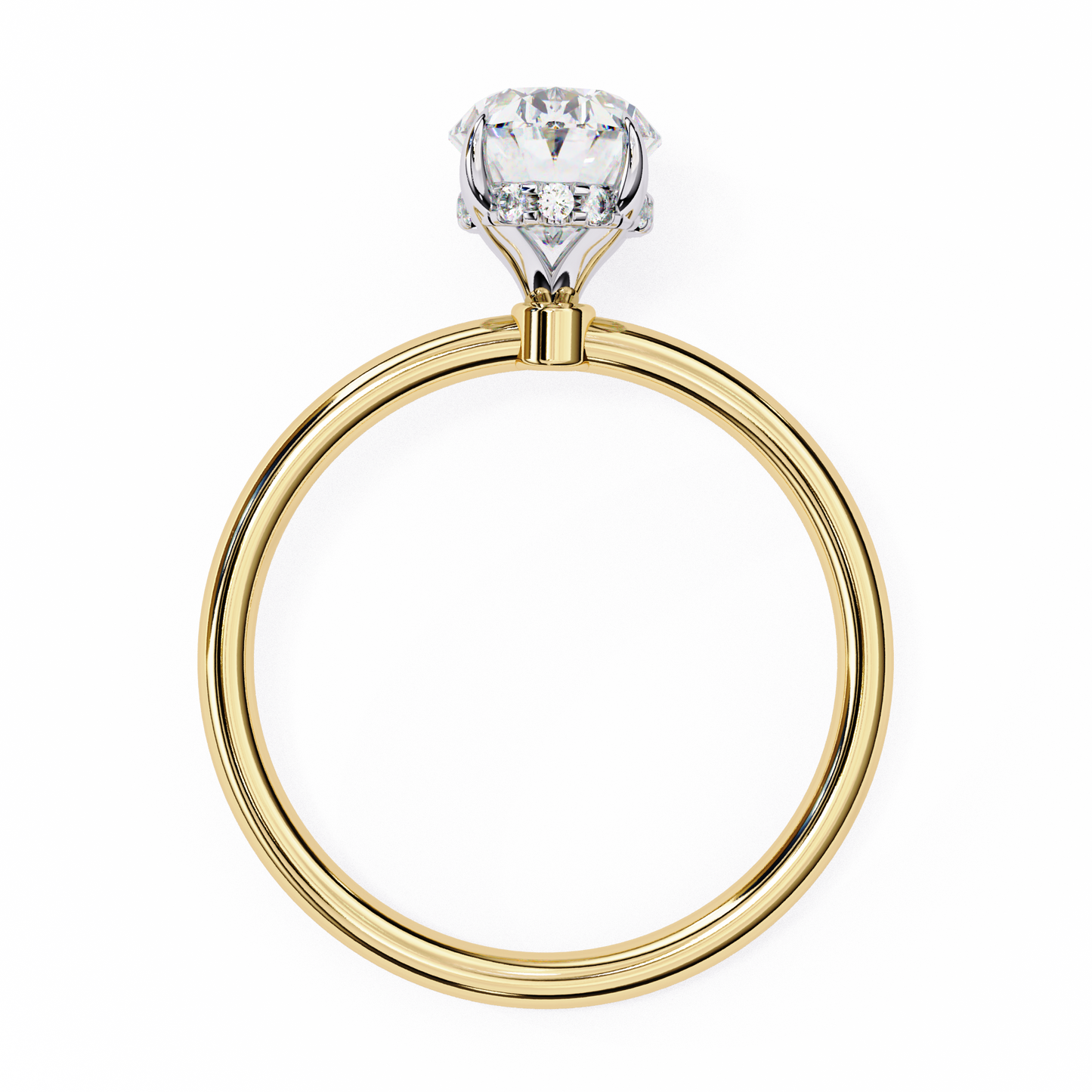 yellow gold / moissanite, yellow gold / lab grown