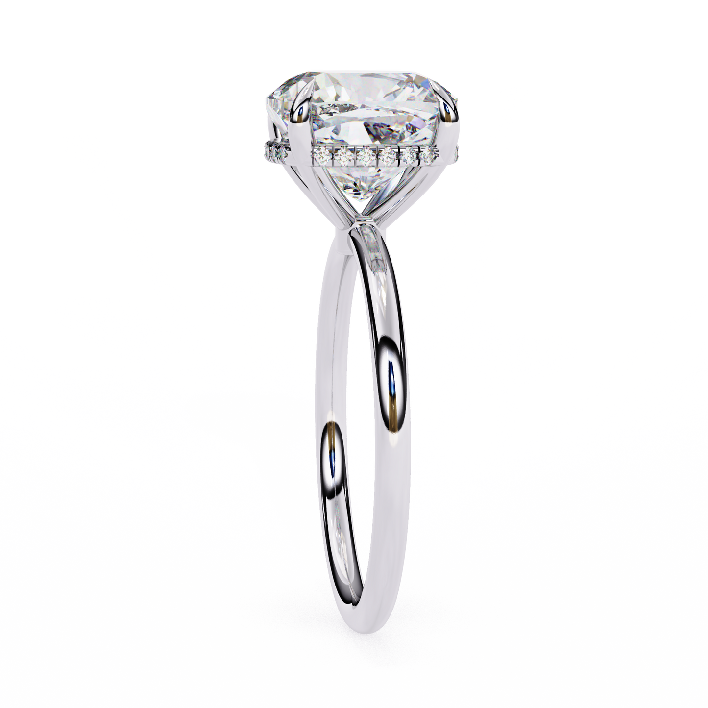 white gold / moissanite, white gold / lab grown, 925 silver / moissanite, 925 silver / lab grown
