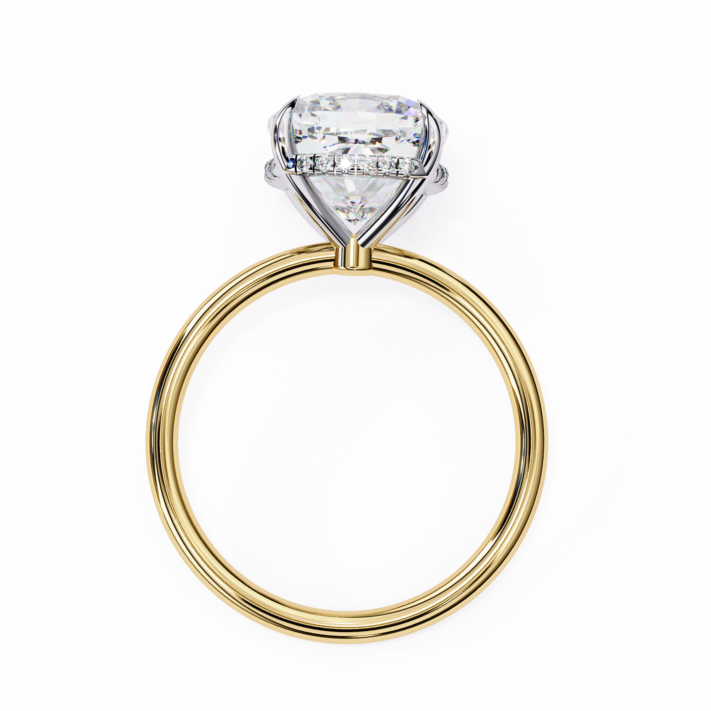 yellow gold / moissanite, yellow gold / lab grown