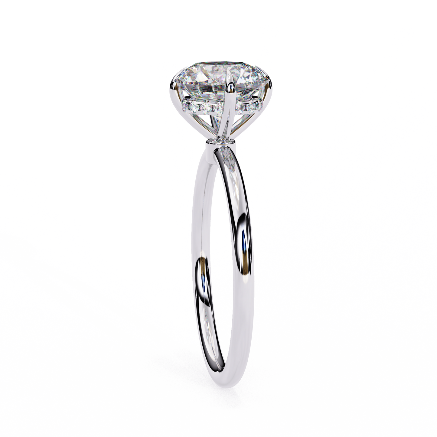 white gold / moissanite, white gold / lab grown