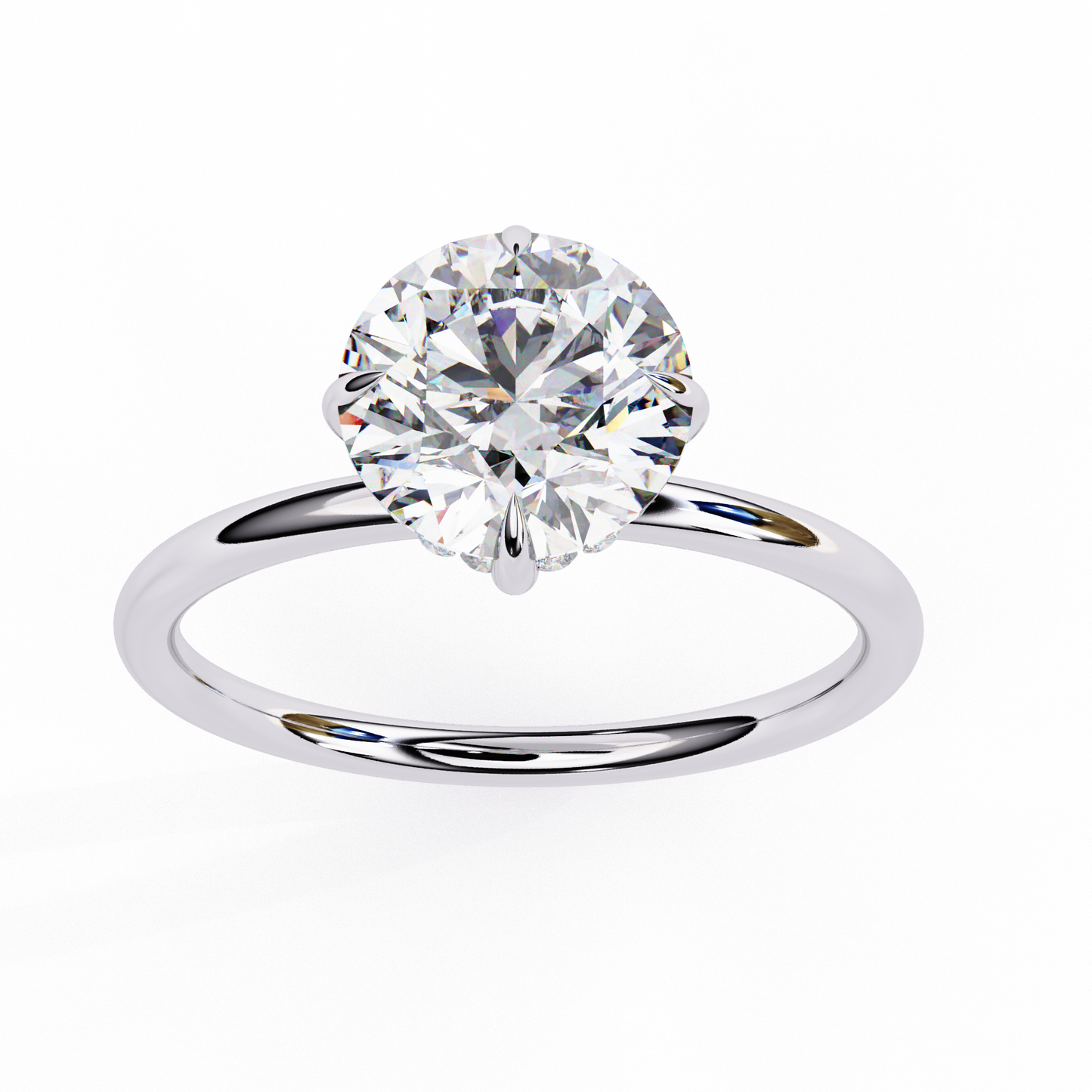 white gold / moissanite, white gold / lab grown