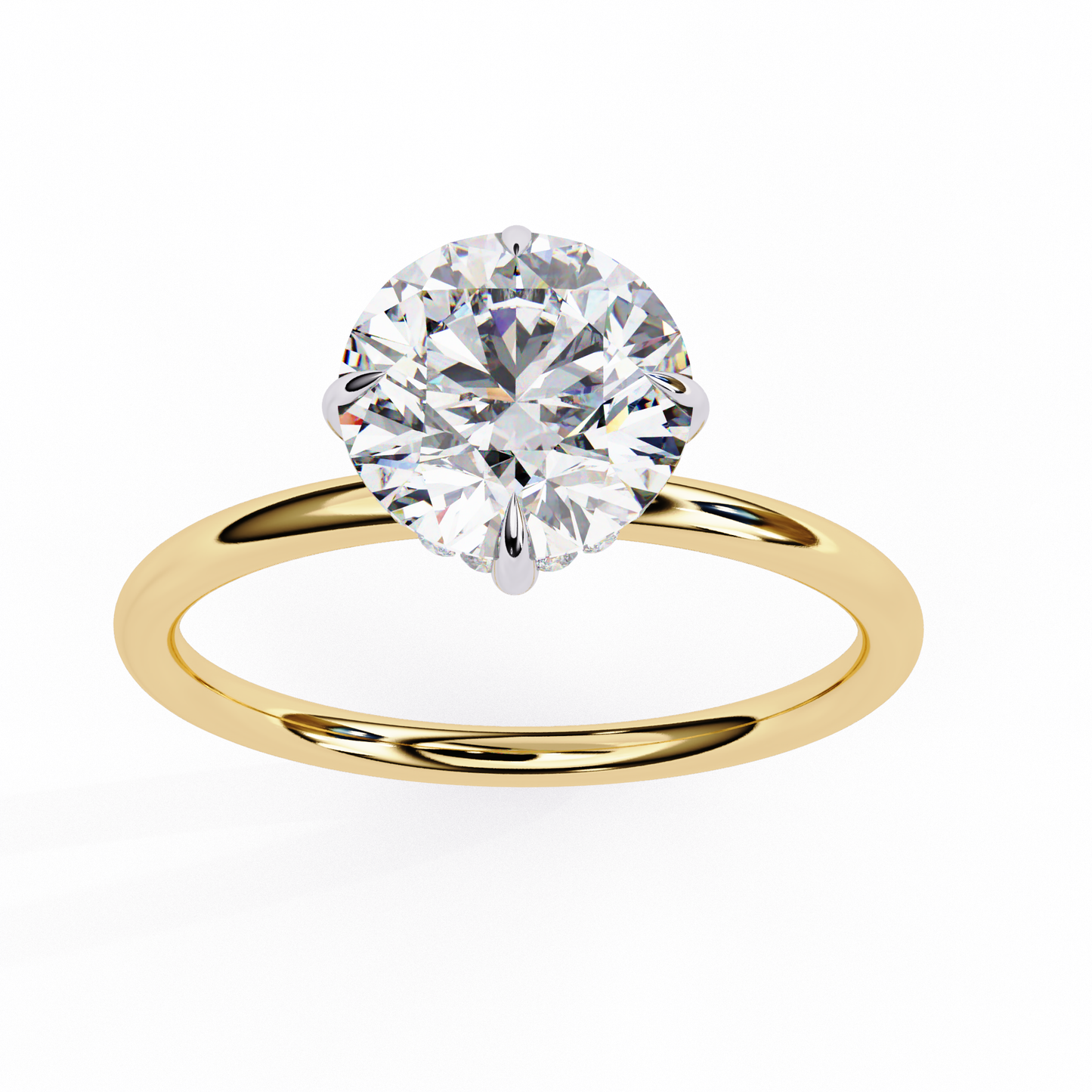 yellow gold / moissanite, yellow gold / lab grown