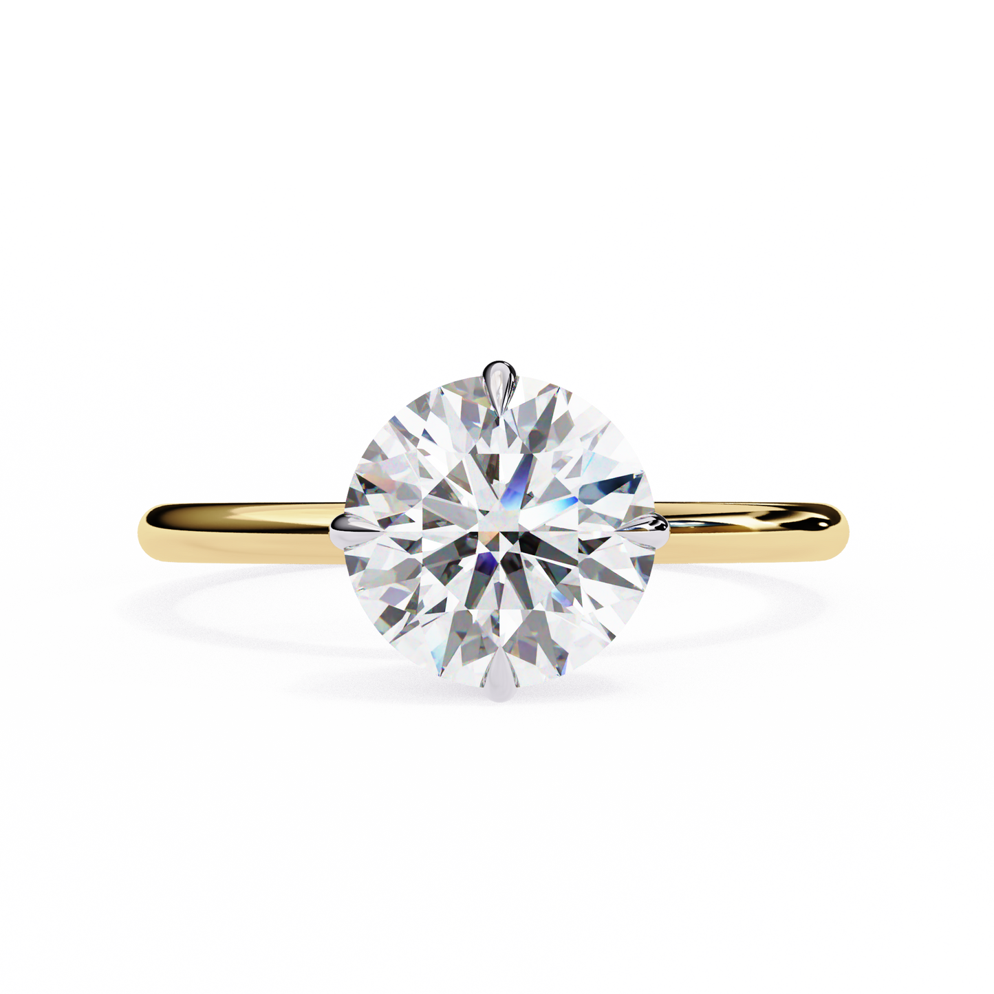 yellow gold / moissanite, yellow gold / lab grown