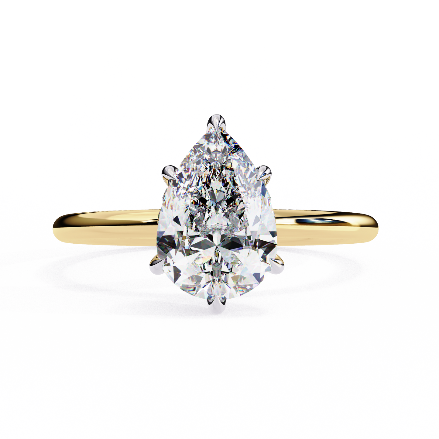 yellow gold / moissanite, yellow gold / lab grown