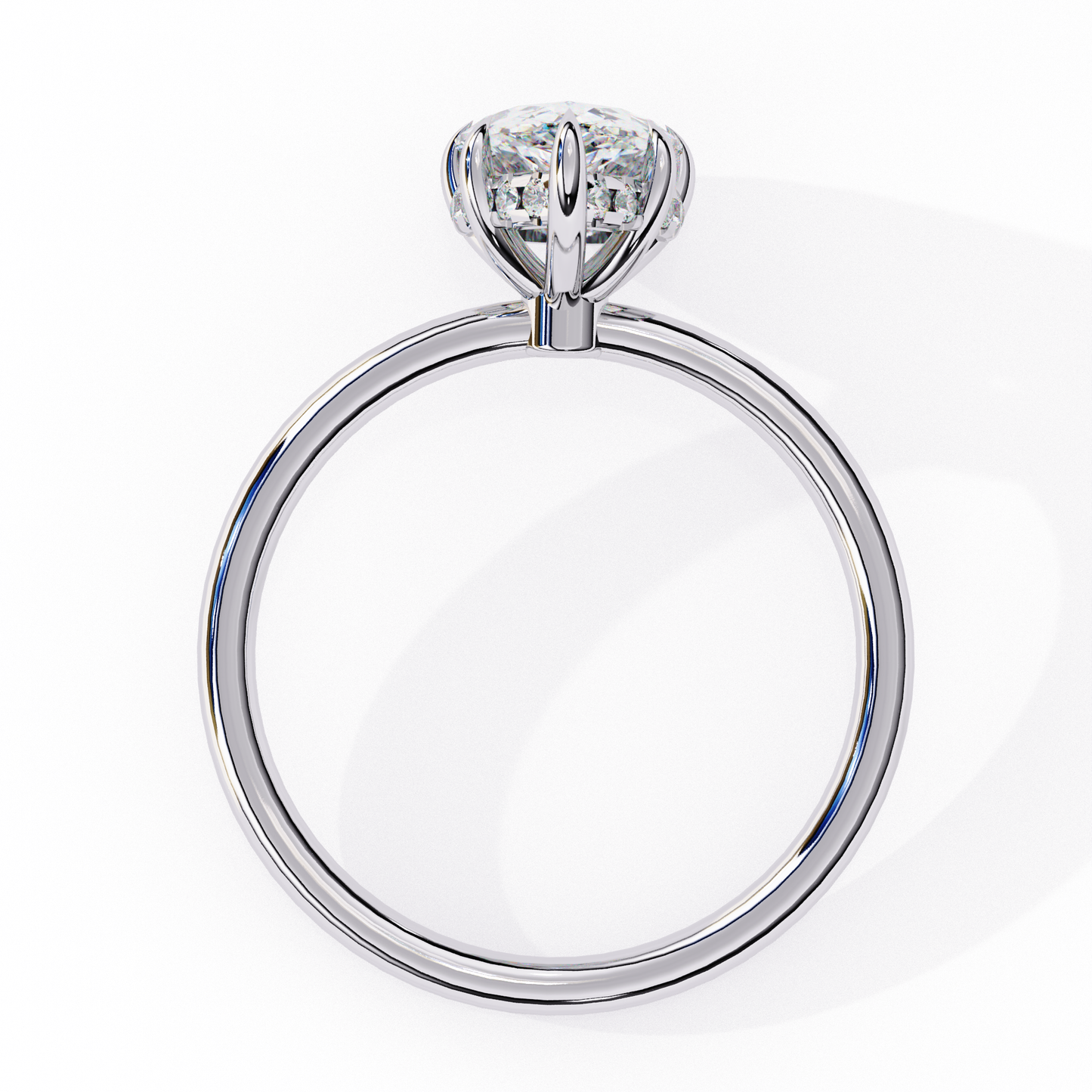 white gold / moissanite, white gold / lab grown