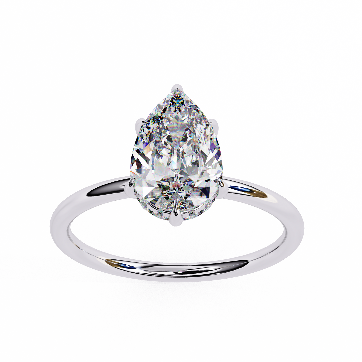 white gold / moissanite, white gold / lab grown