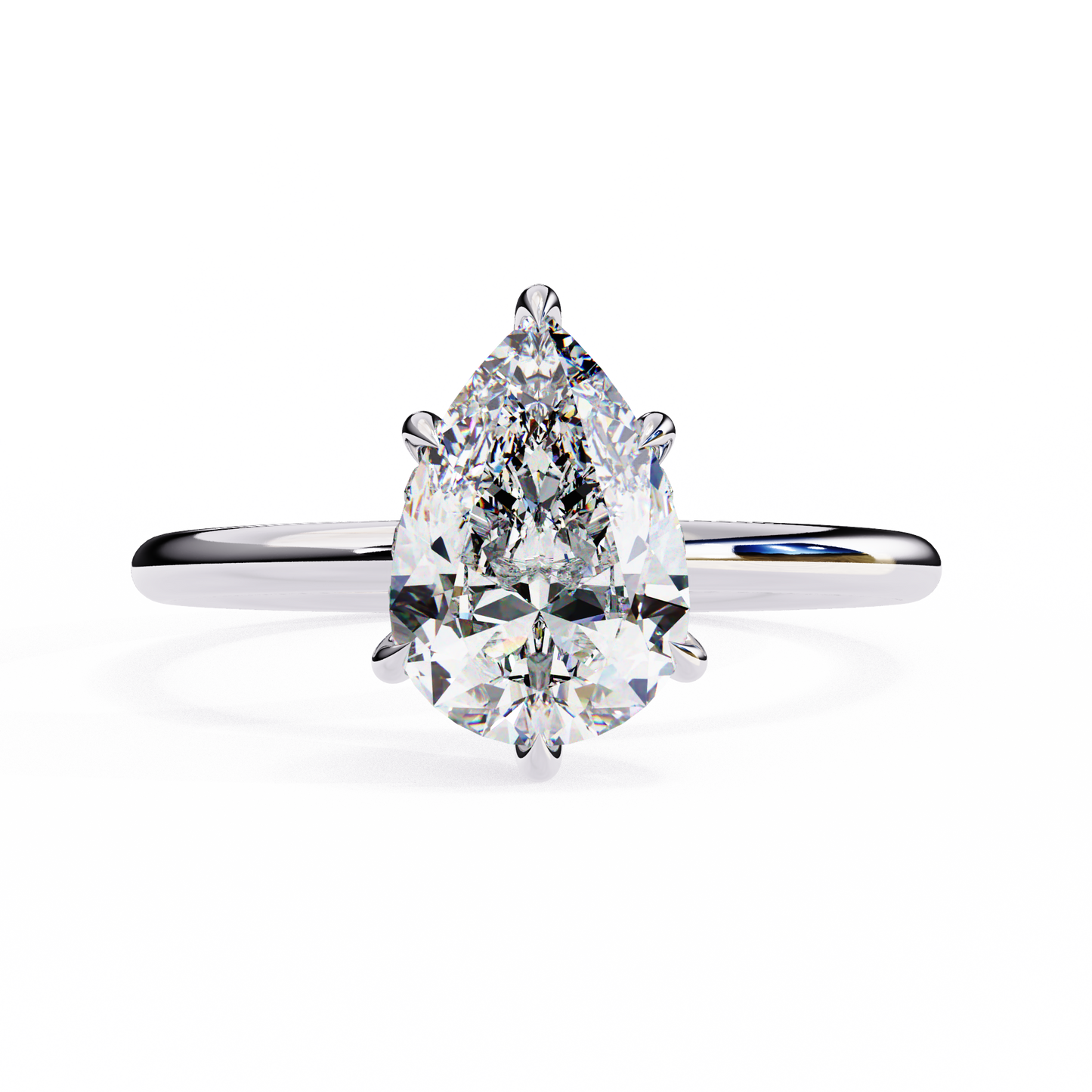 white gold / moissanite, white gold / lab grown