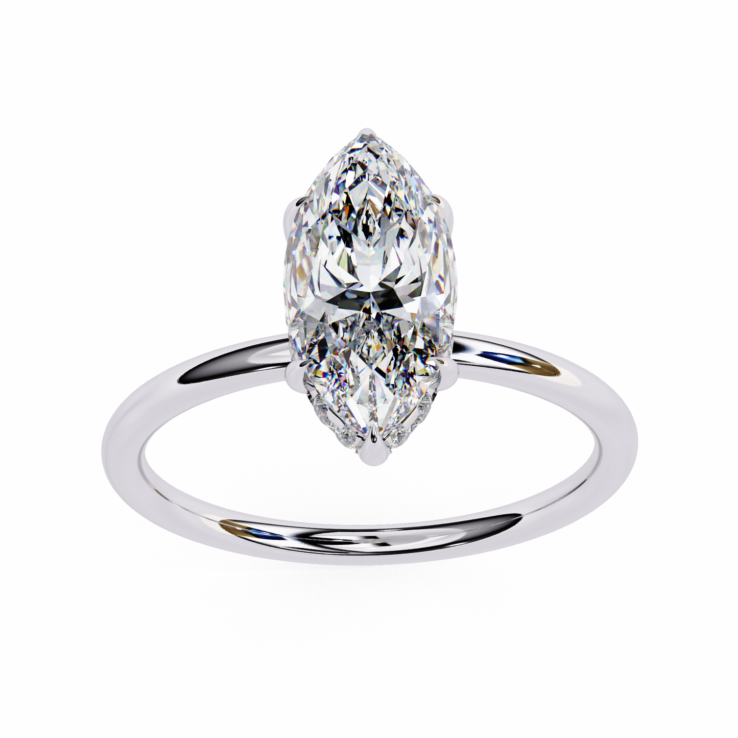 white gold / moissanite, white gold / lab grown