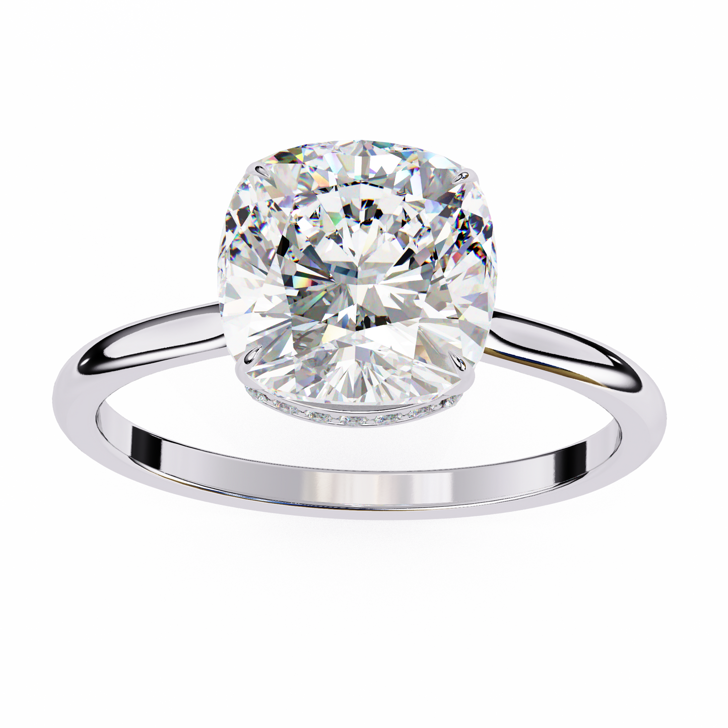 white gold / moissanite, white gold / lab grown