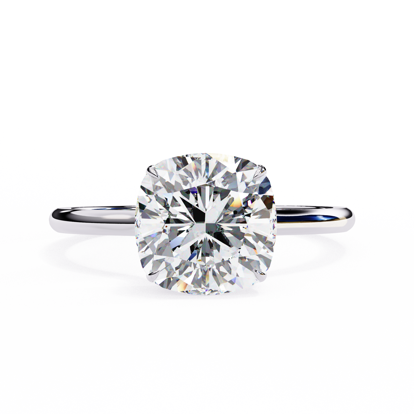 white gold / moissanite, white gold / lab grown