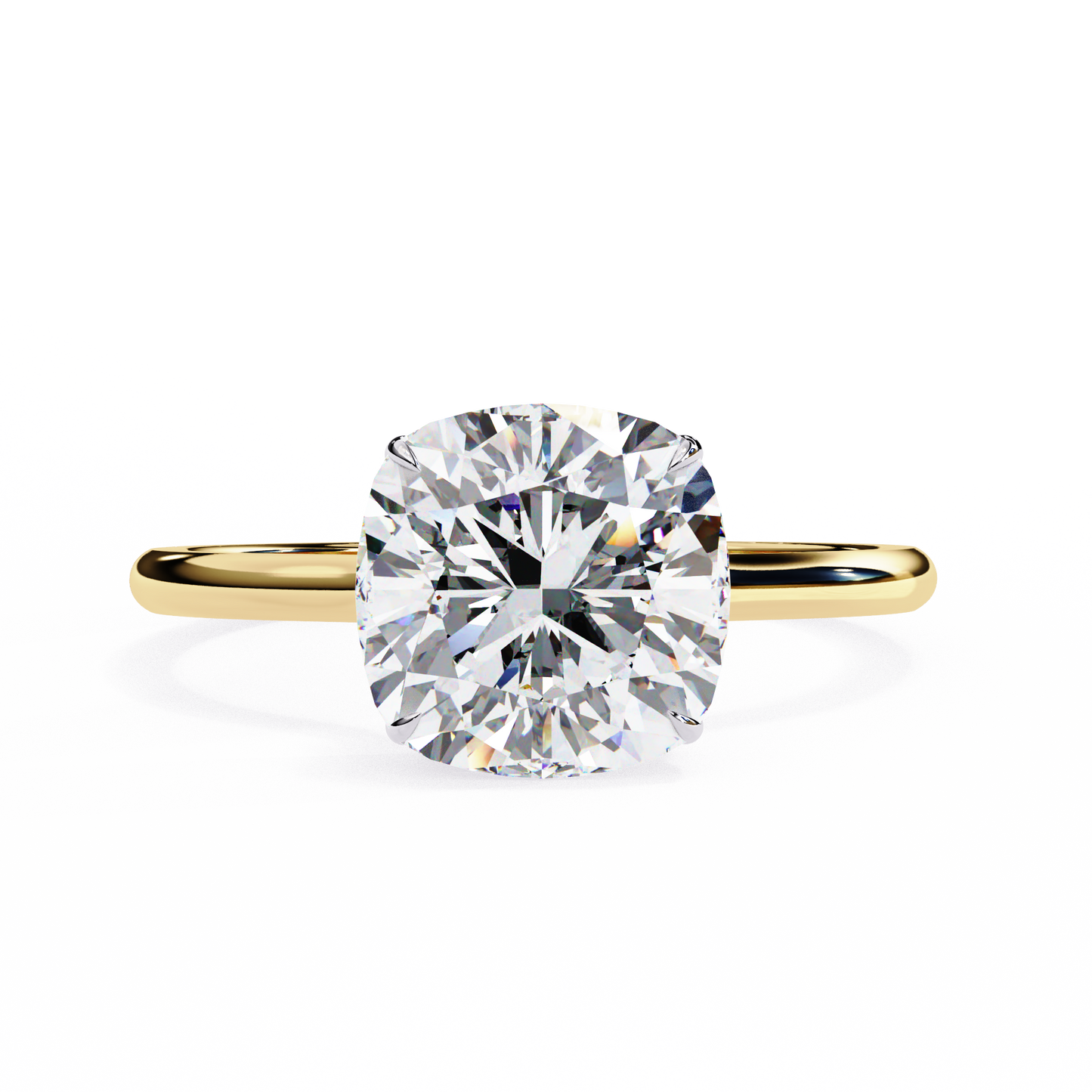 yellow gold / moissanite, yellow gold / lab grown
