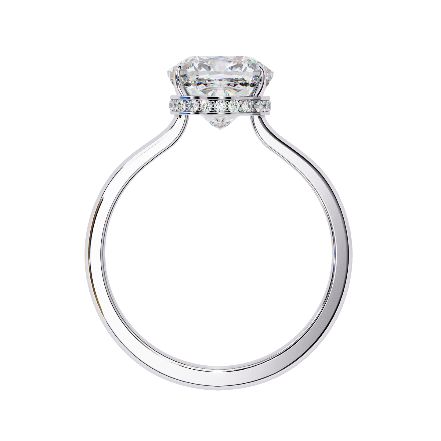 white gold / moissanite, white gold / lab grown