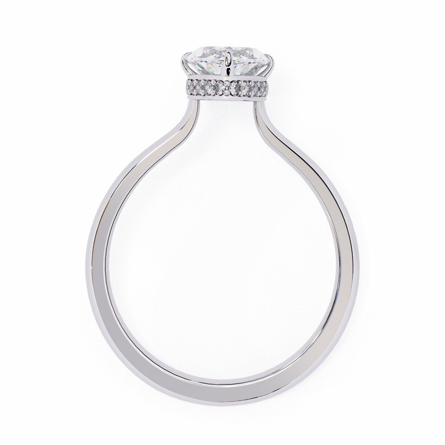 white gold / moissanite, white gold / lab grown