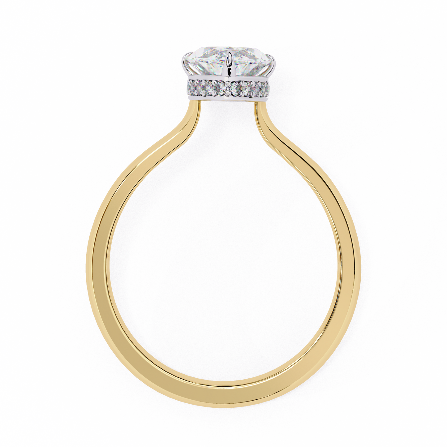 yellow gold / moissanite, yellow gold / lab grown