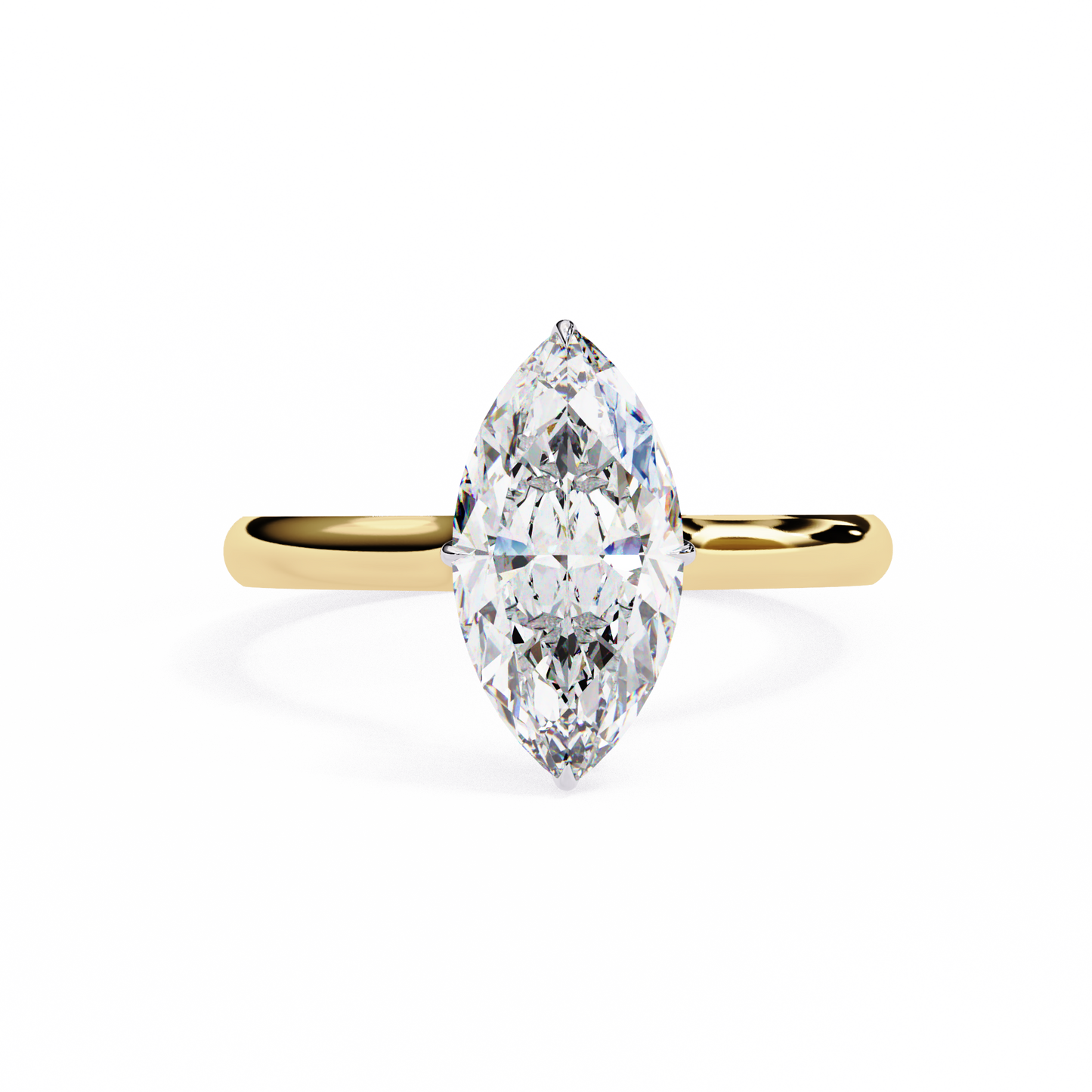 yellow gold / moissanite, yellow gold / lab grown