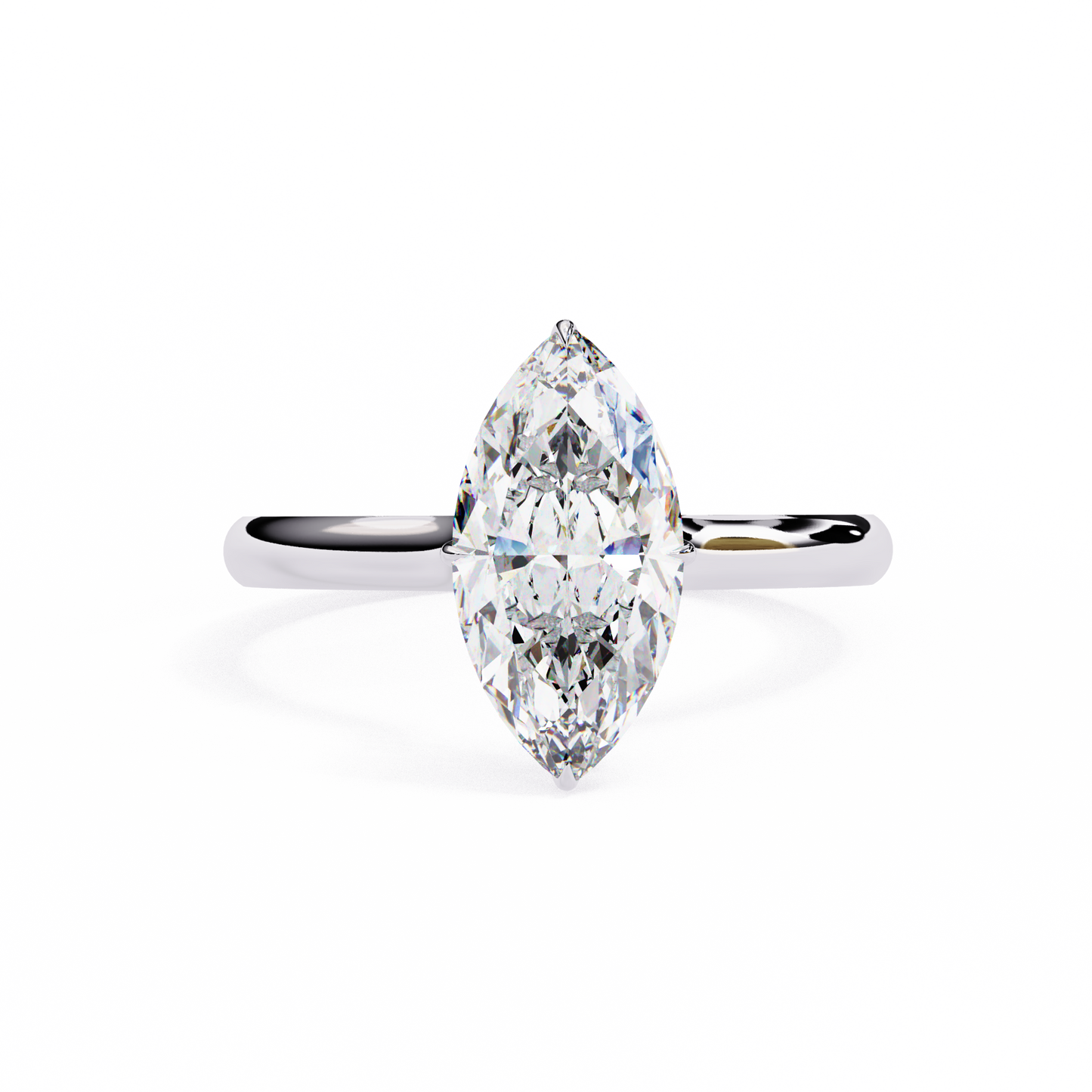 white gold / moissanite, white gold / lab grown