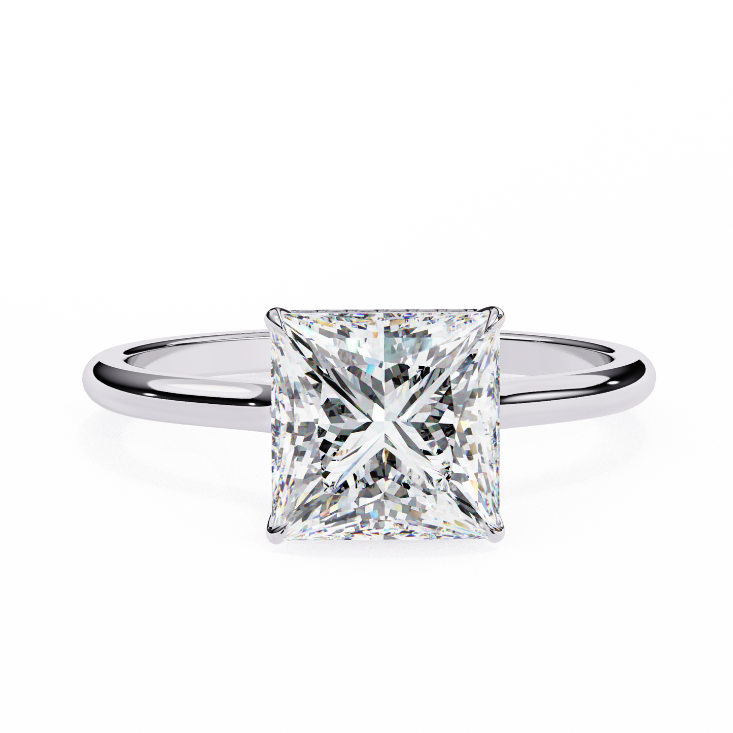 white gold / moissanite, white gold / lab grown