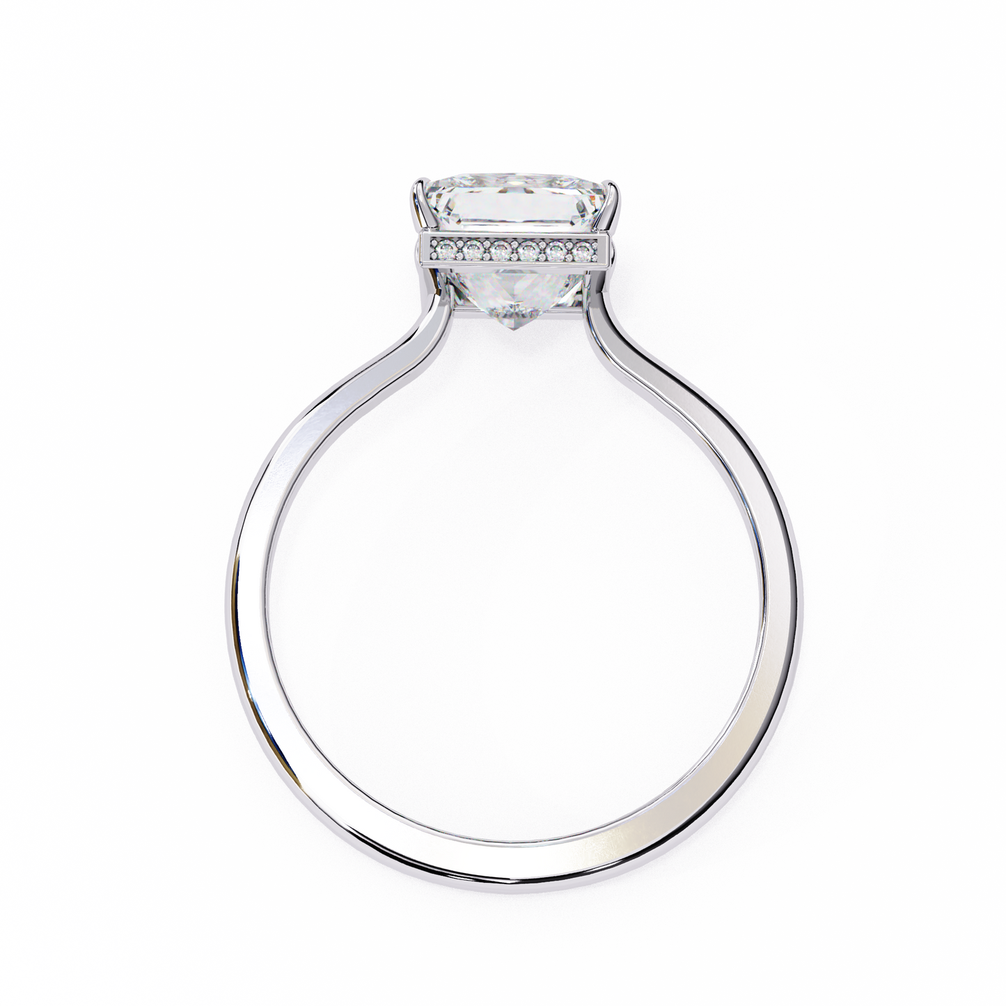 white gold / moissanite, white gold / lab grown