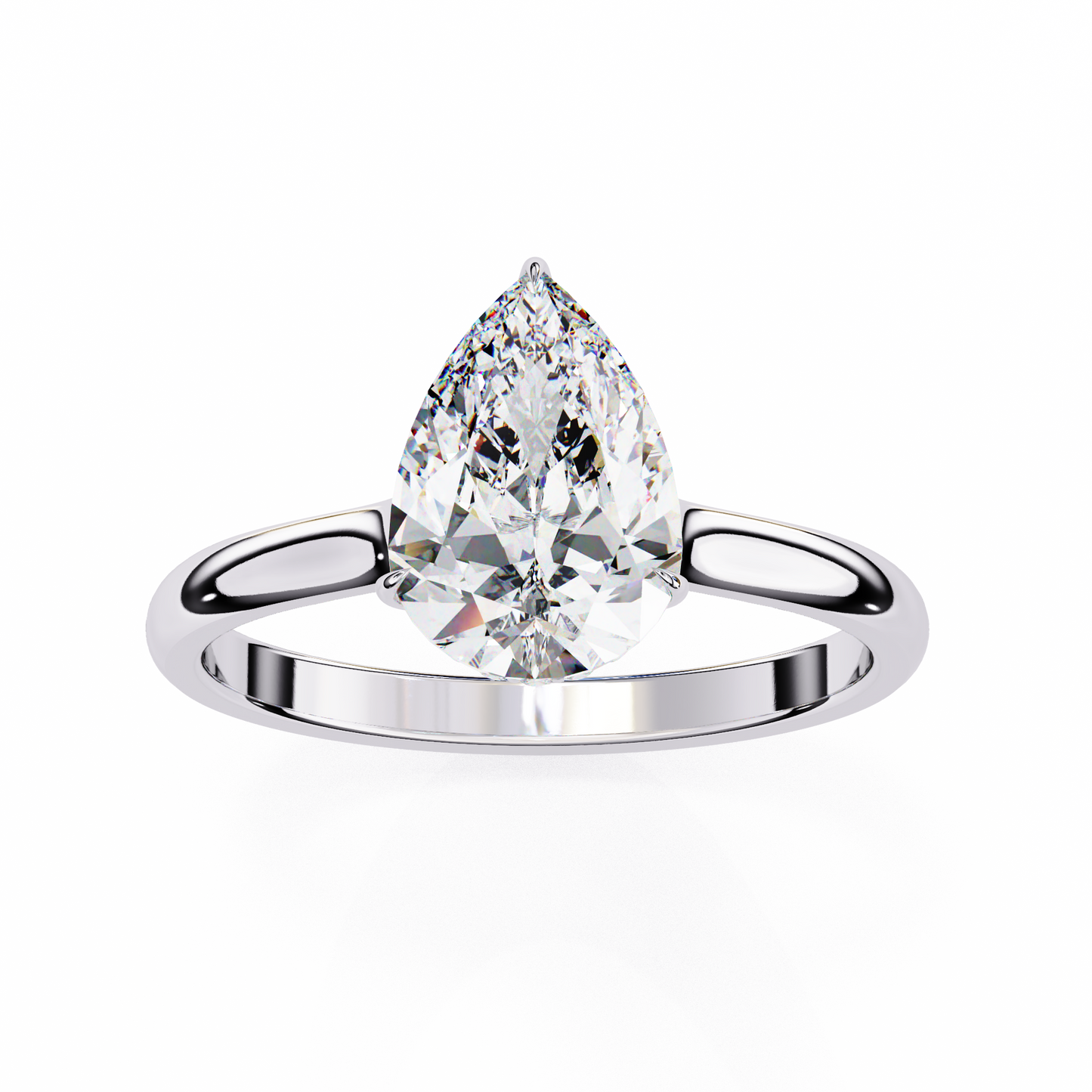 white gold / moissanite, white gold / lab grown