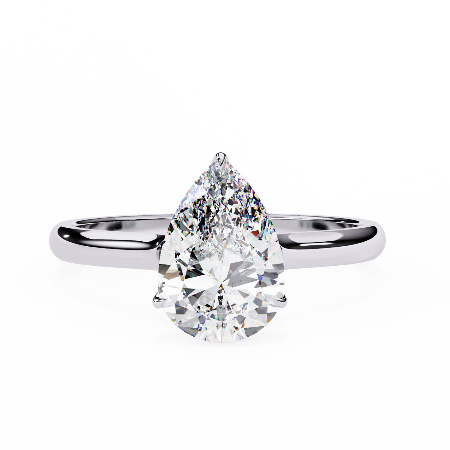 white gold / moissanite, white gold / lab grown