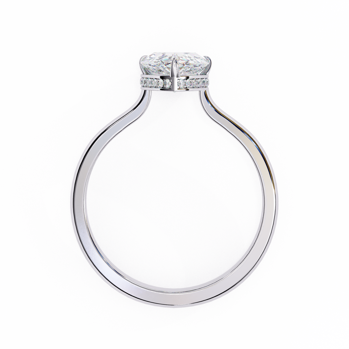 white gold / moissanite, white gold / lab grown