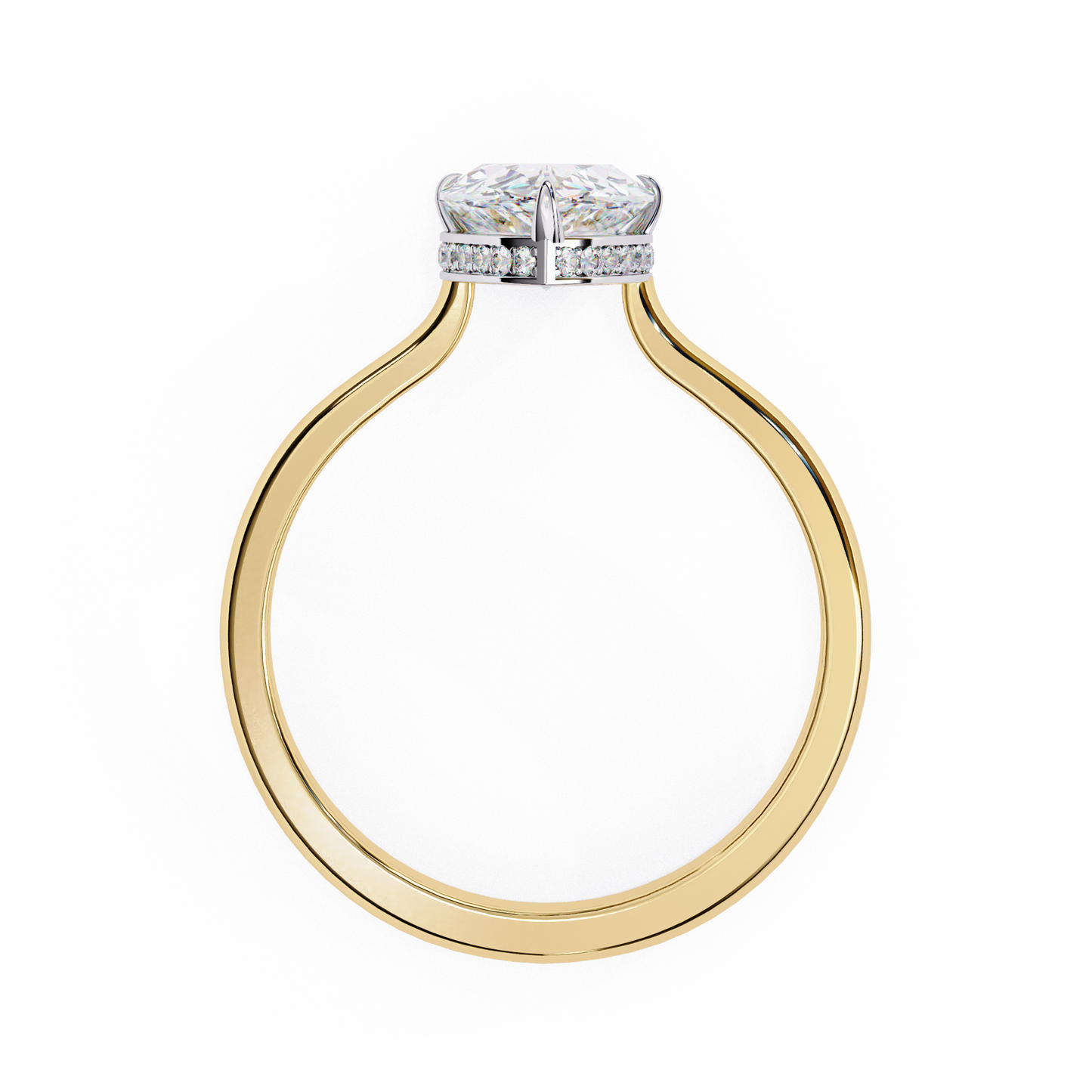 yellow gold / moissanite, yellow gold / lab grown