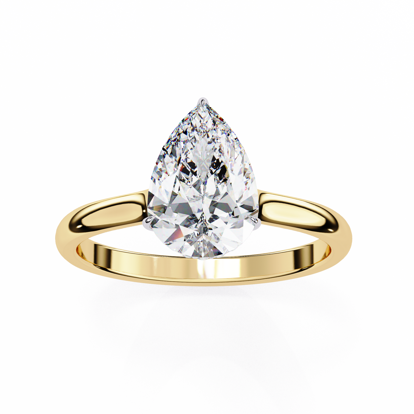 yellow gold / moissanite, yellow gold / lab grown
