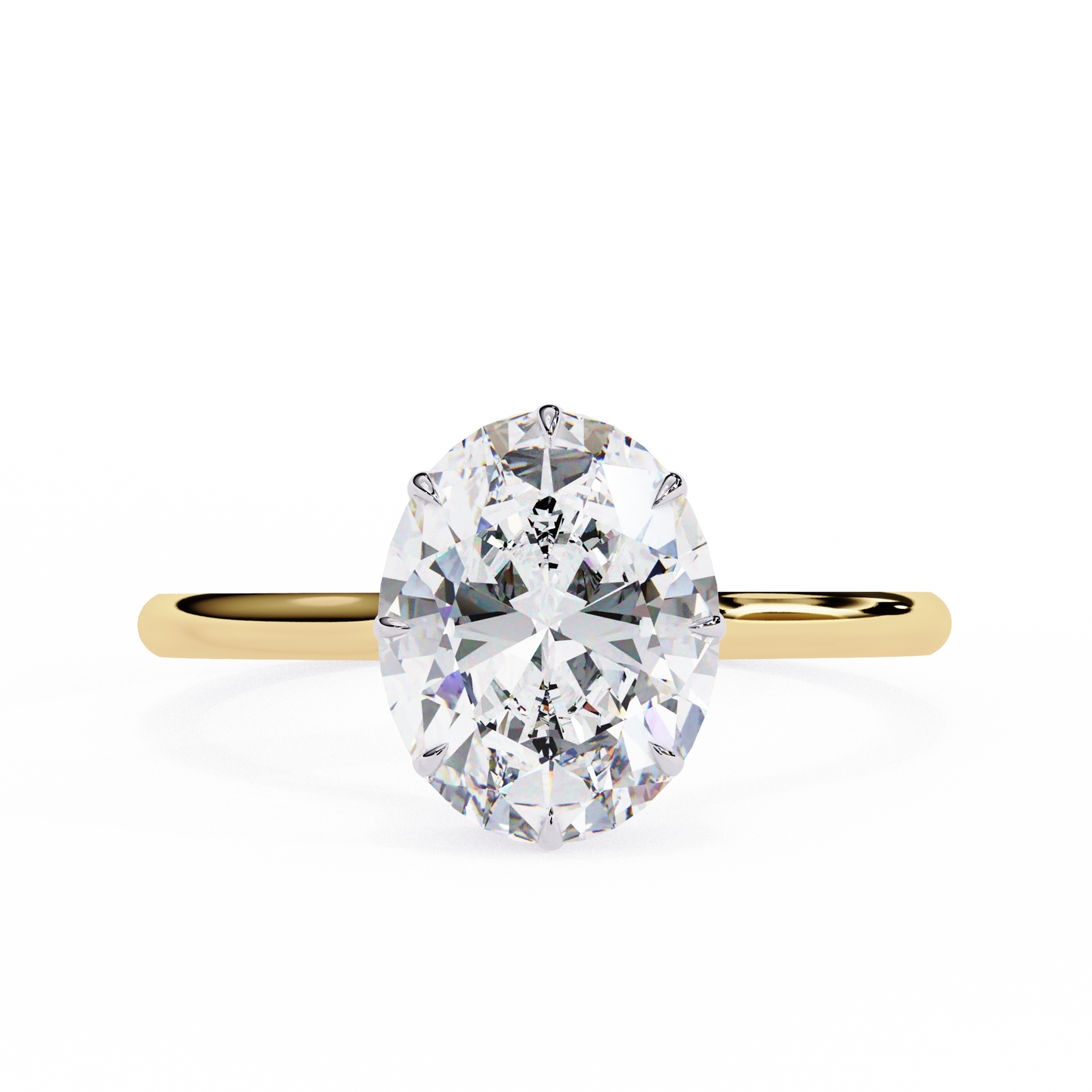 yellow gold / moissanite, yellow gold / lab grown