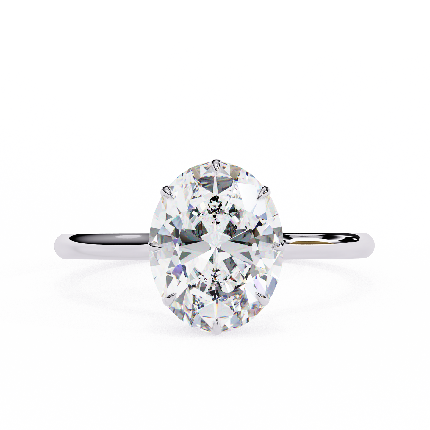 white gold / moissanite, white gold / lab grown