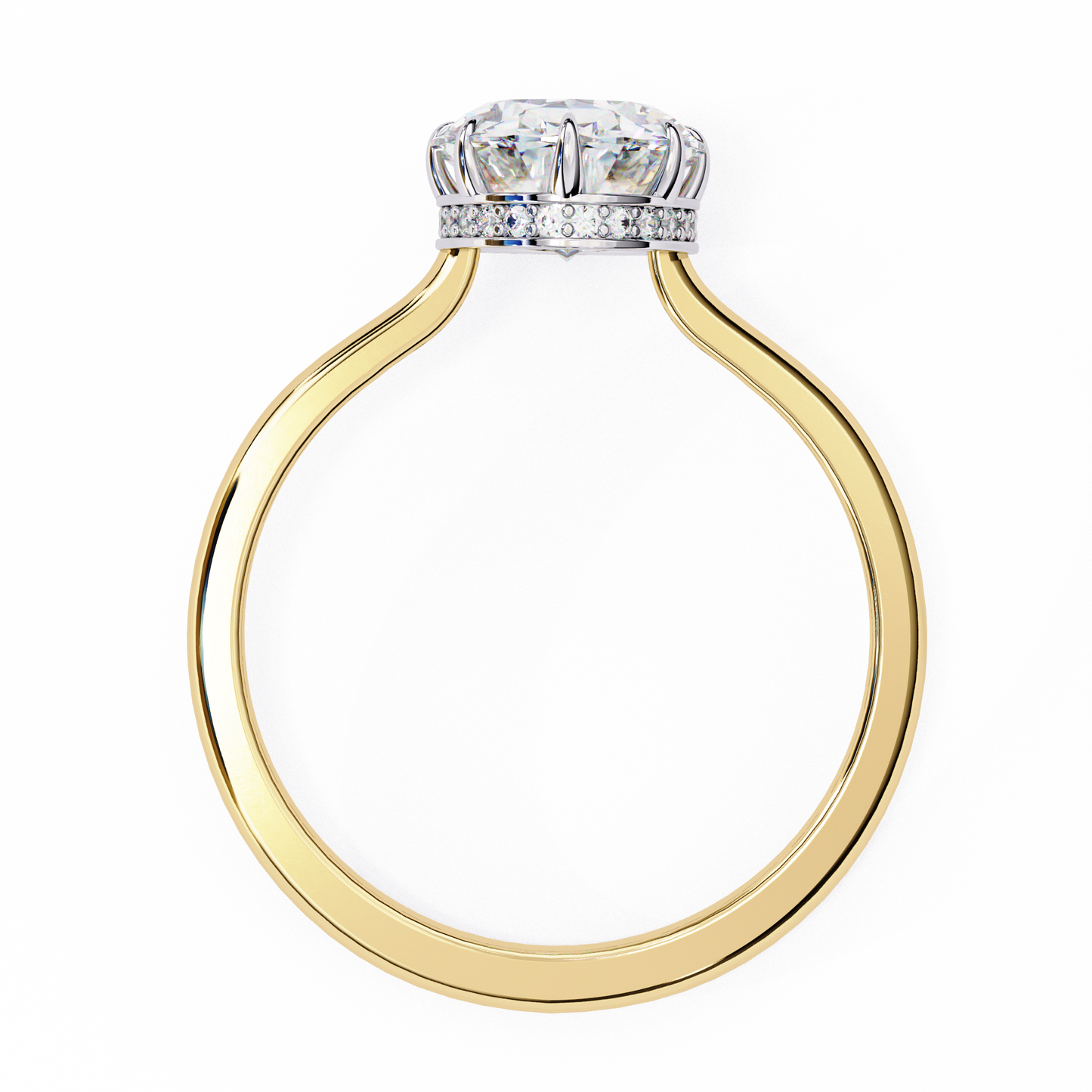 yellow gold / moissanite, yellow gold / lab grown