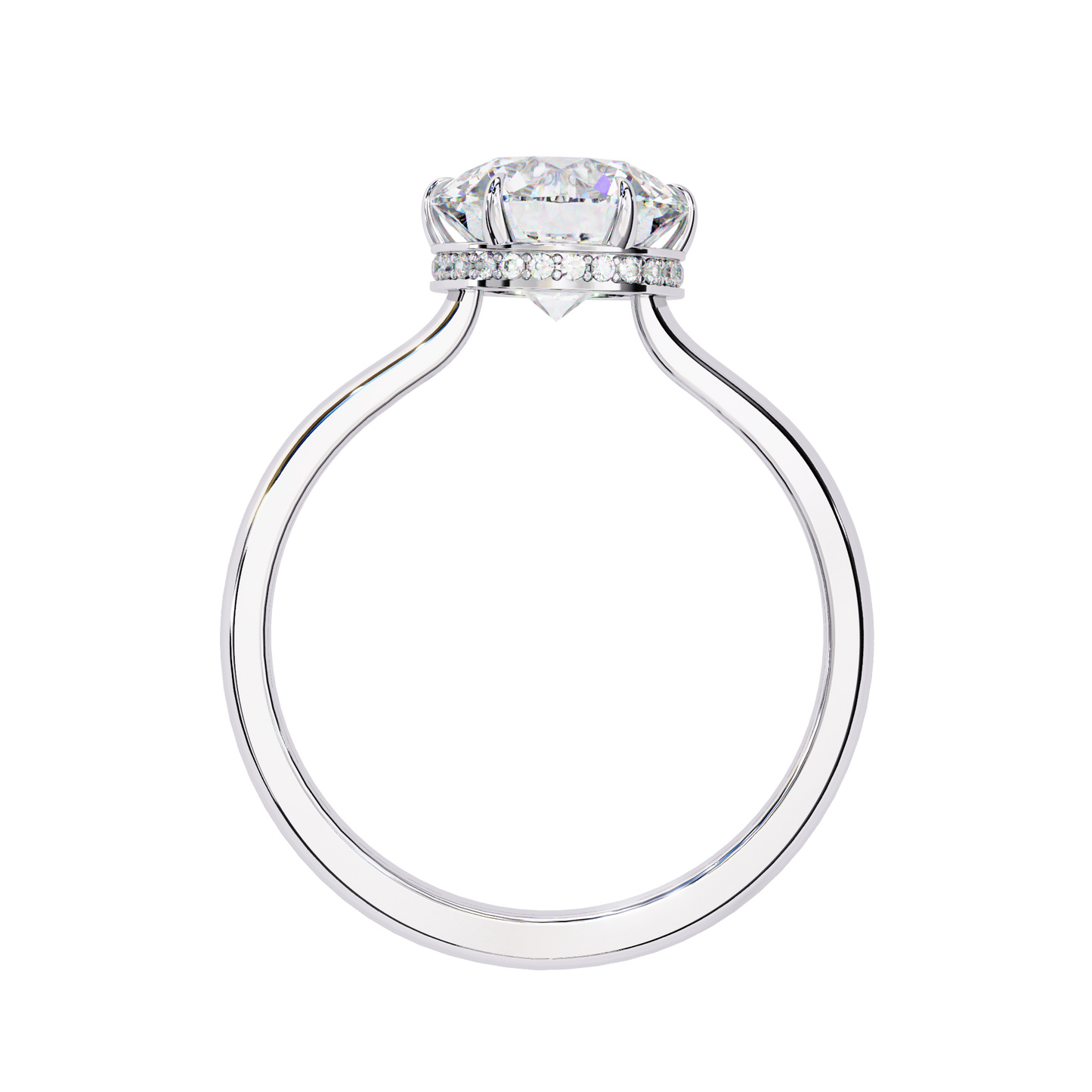 white gold / moissanite, white gold / lab grown